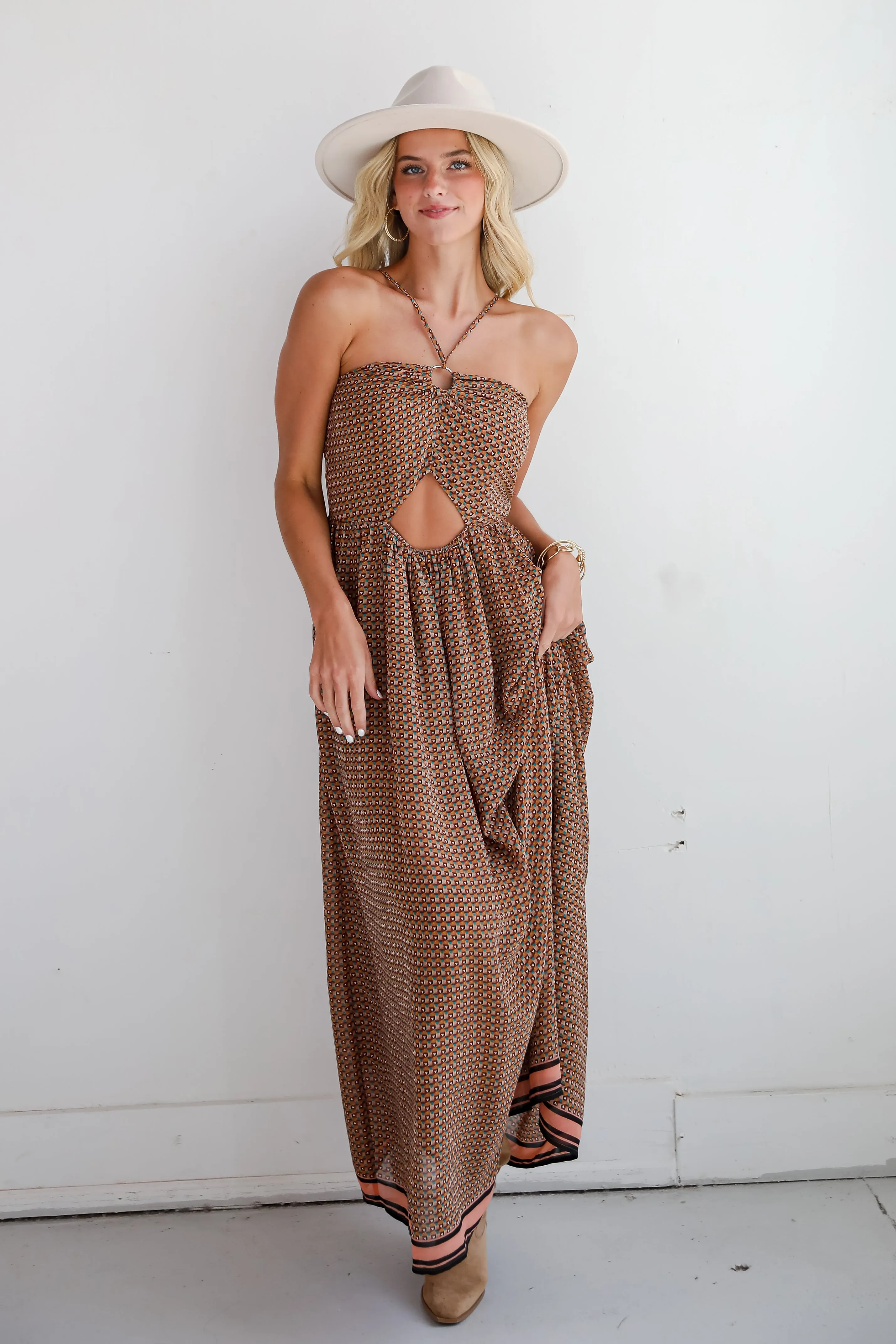 FINAL SALE - Exceptional Fate Mocha Maxi Dress