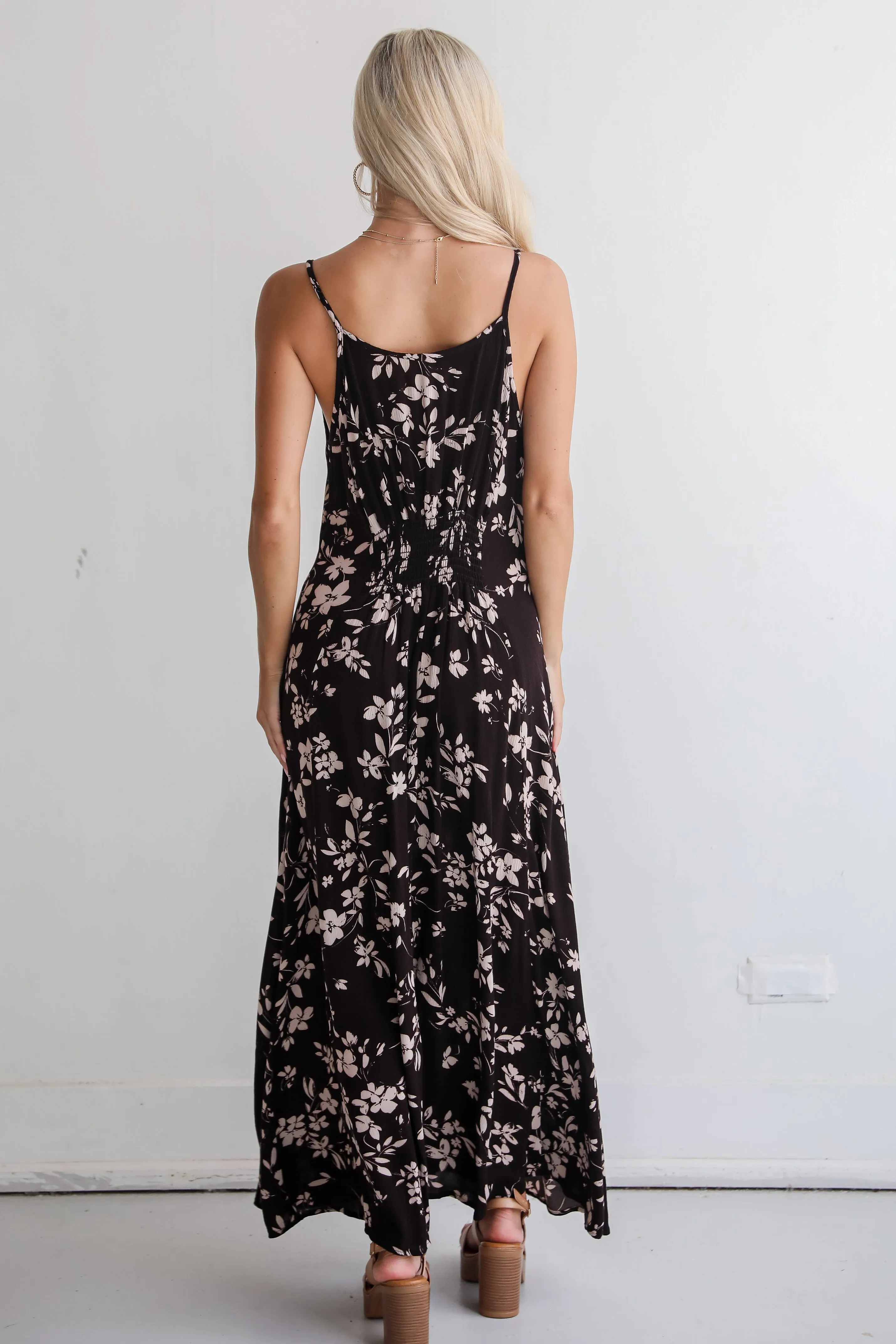 FINAL SALE - Marvelously Darling Black Floral Maxi Dress