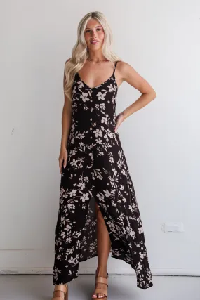 FINAL SALE - Marvelously Darling Black Floral Maxi Dress