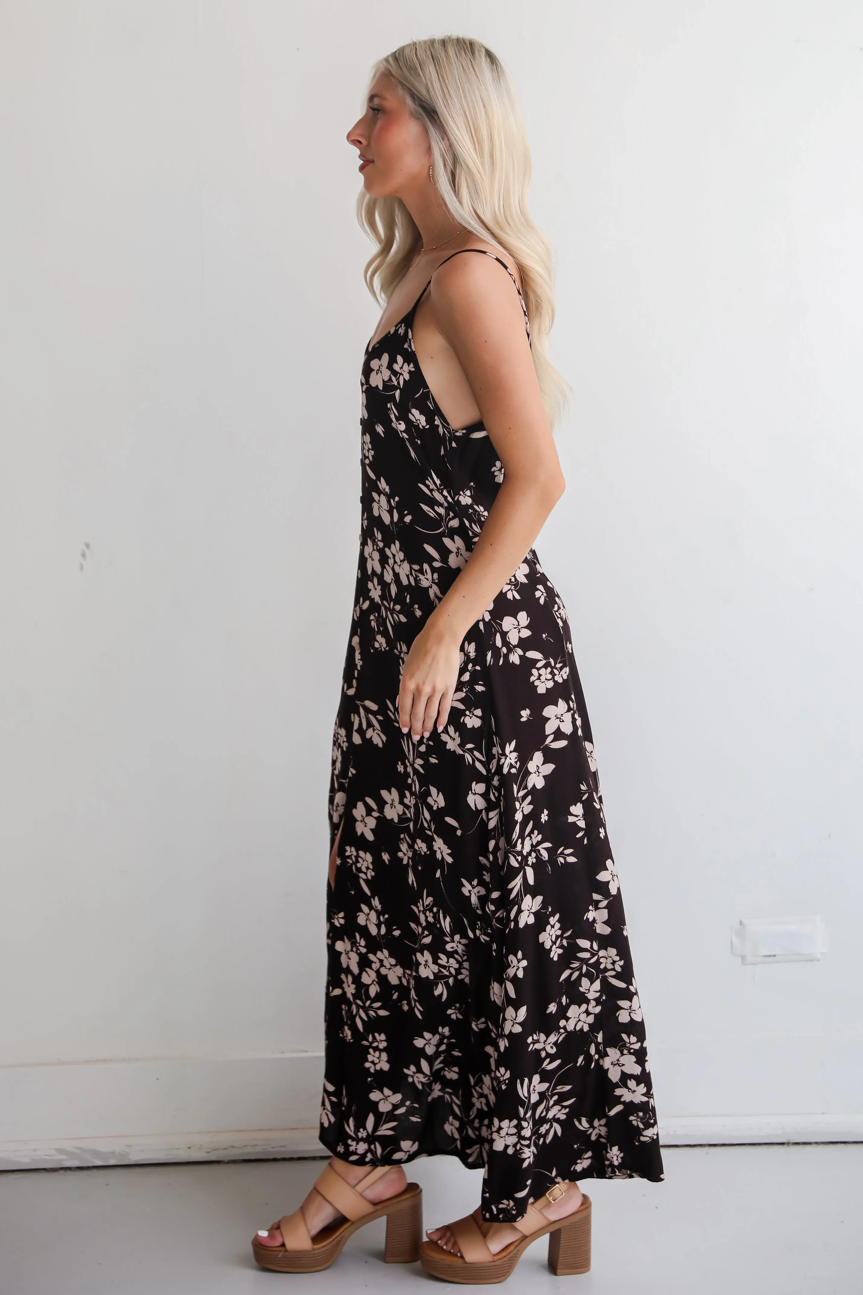 FINAL SALE - Marvelously Darling Black Floral Maxi Dress