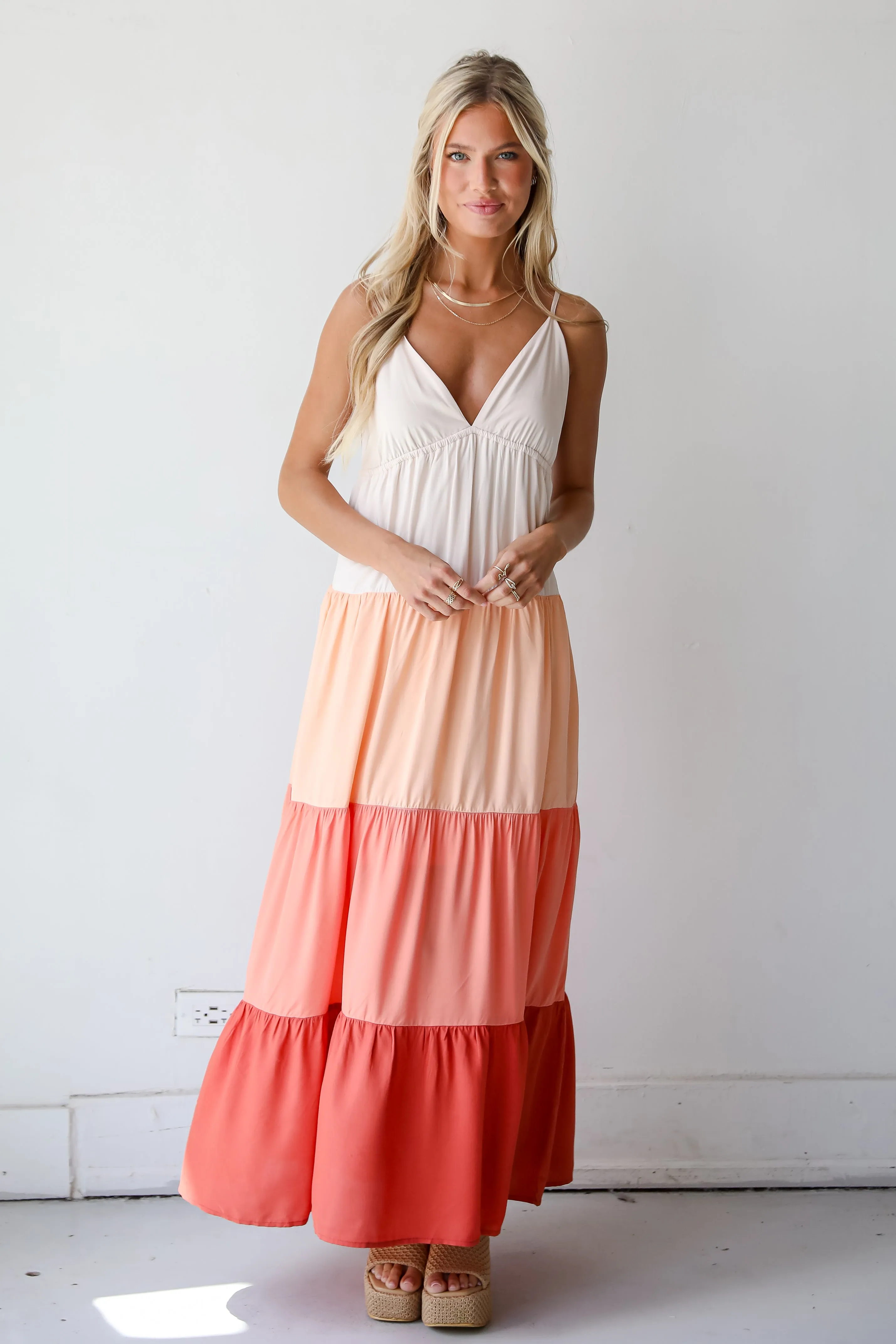 FINAL SALE - Oasis Seeker Color Block Maxi Dress