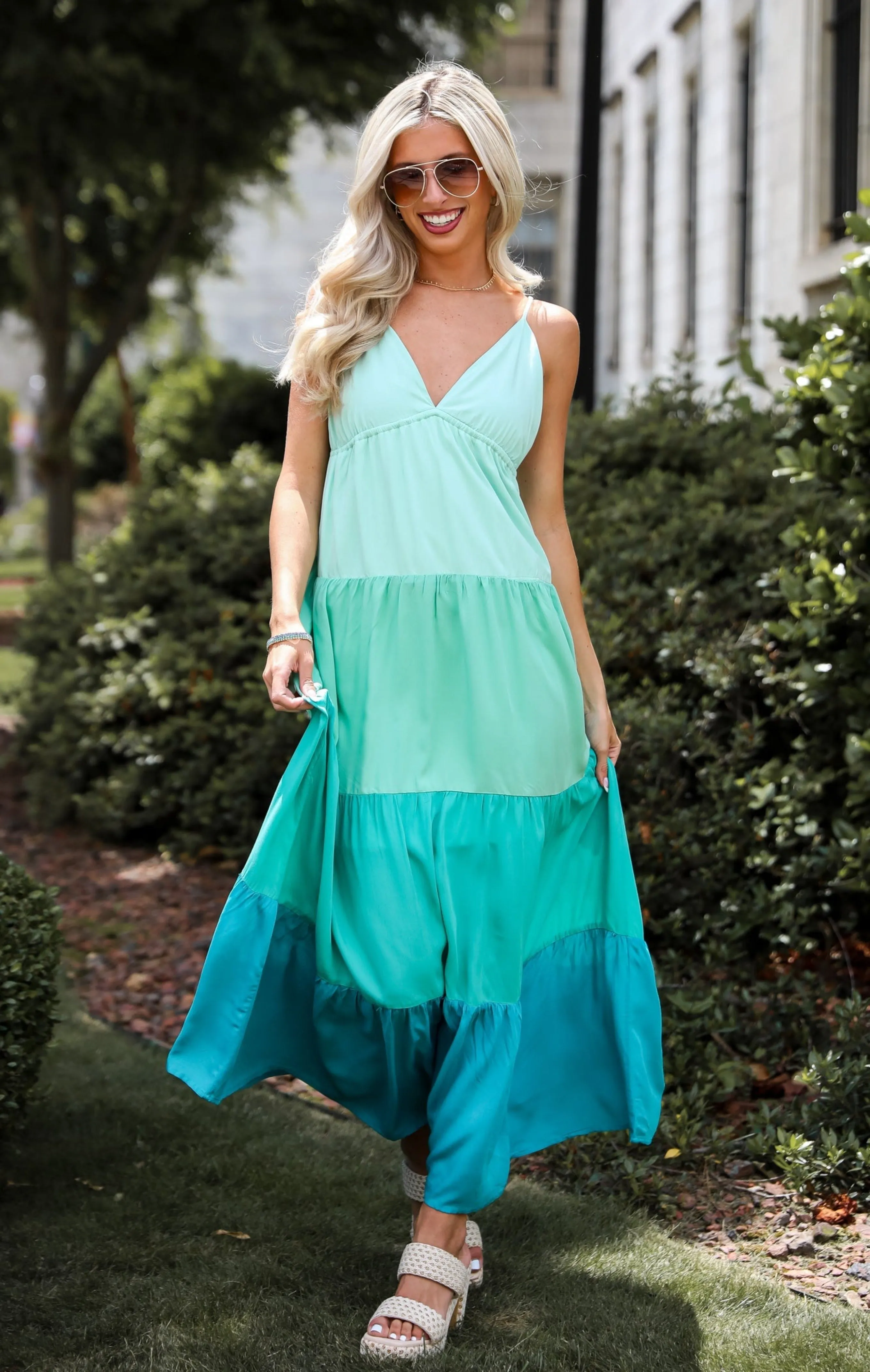 FINAL SALE - Oasis Seeker Color Block Maxi Dress