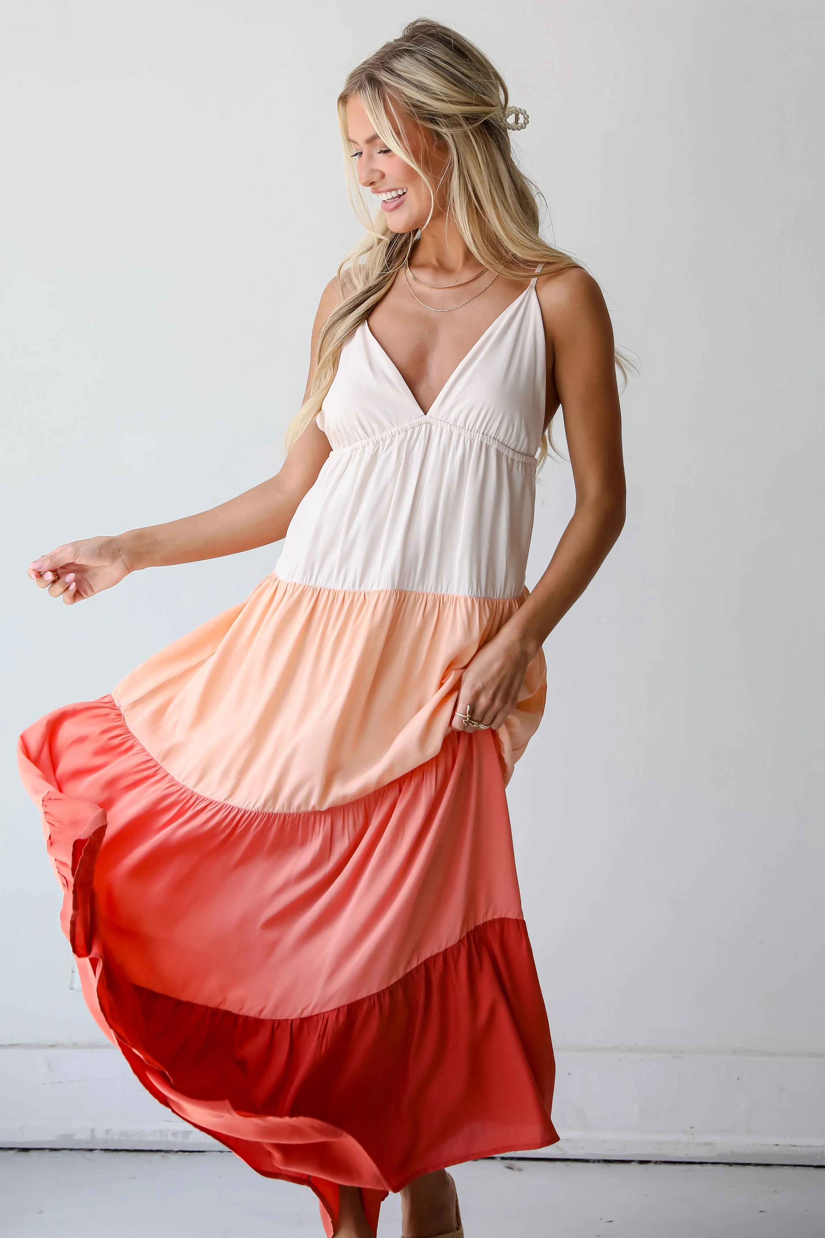 FINAL SALE - Oasis Seeker Color Block Maxi Dress