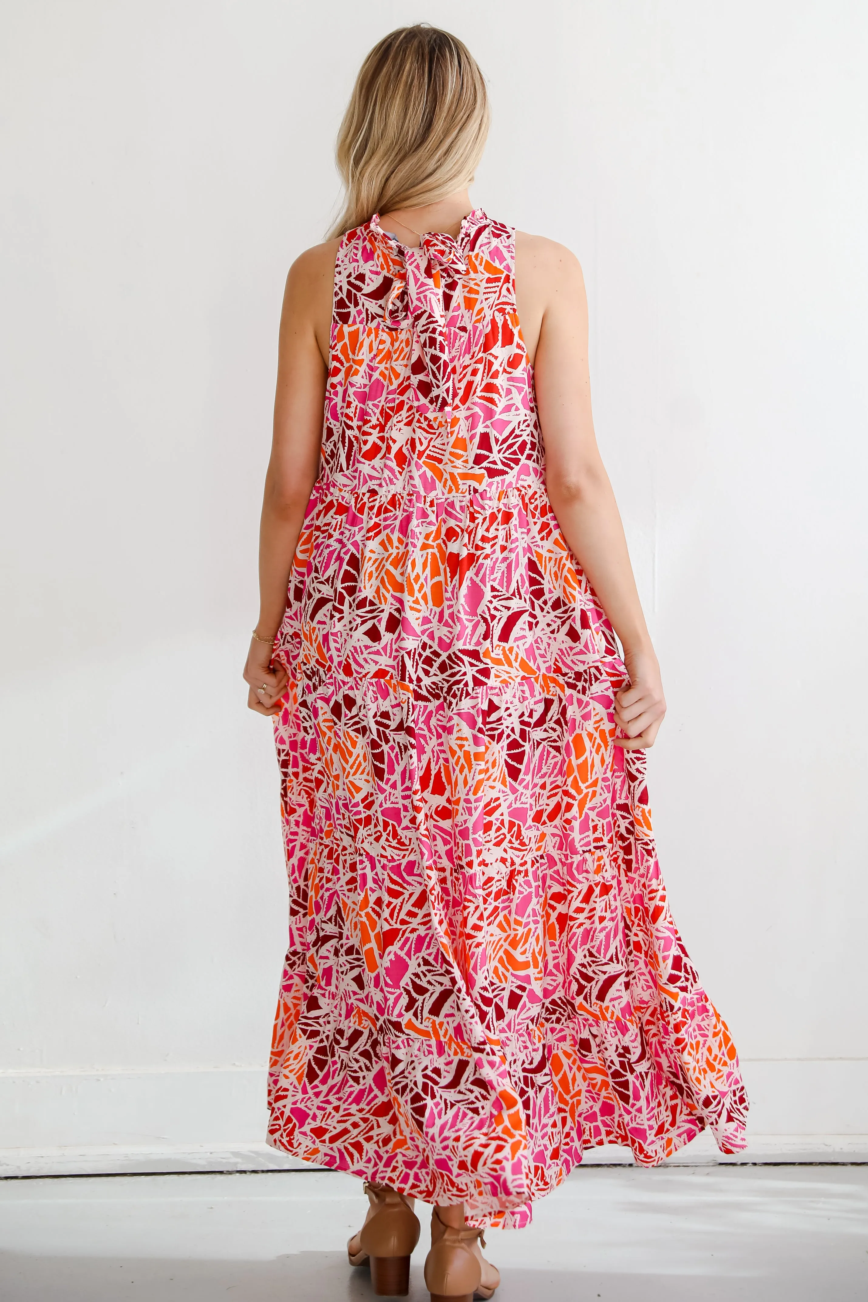 FINAL SALE - Stunning Enchantment Pink Tiered Maxi Dress