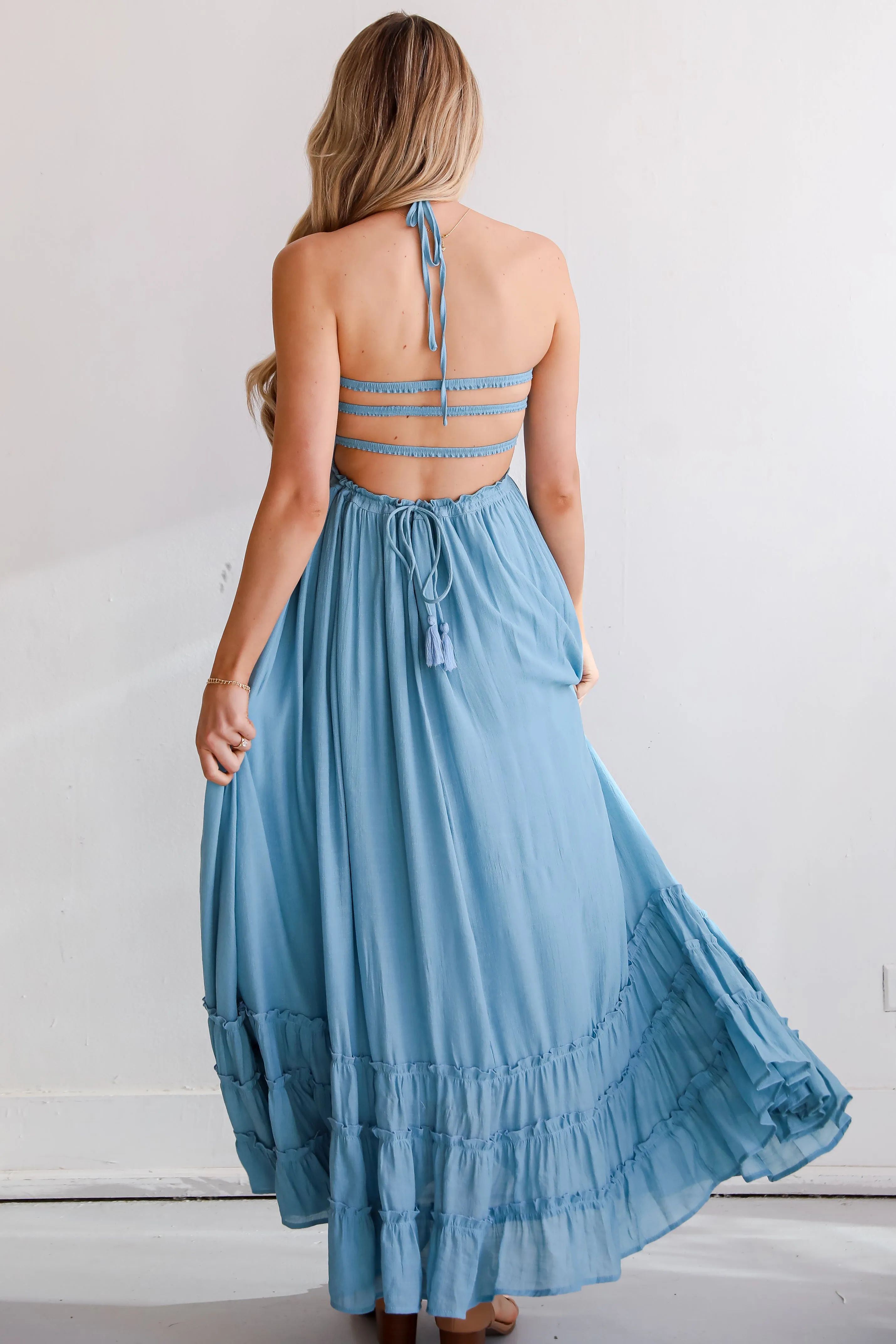 FINAL SALE - Sunset Beauty Smocked Halter Maxi Dress