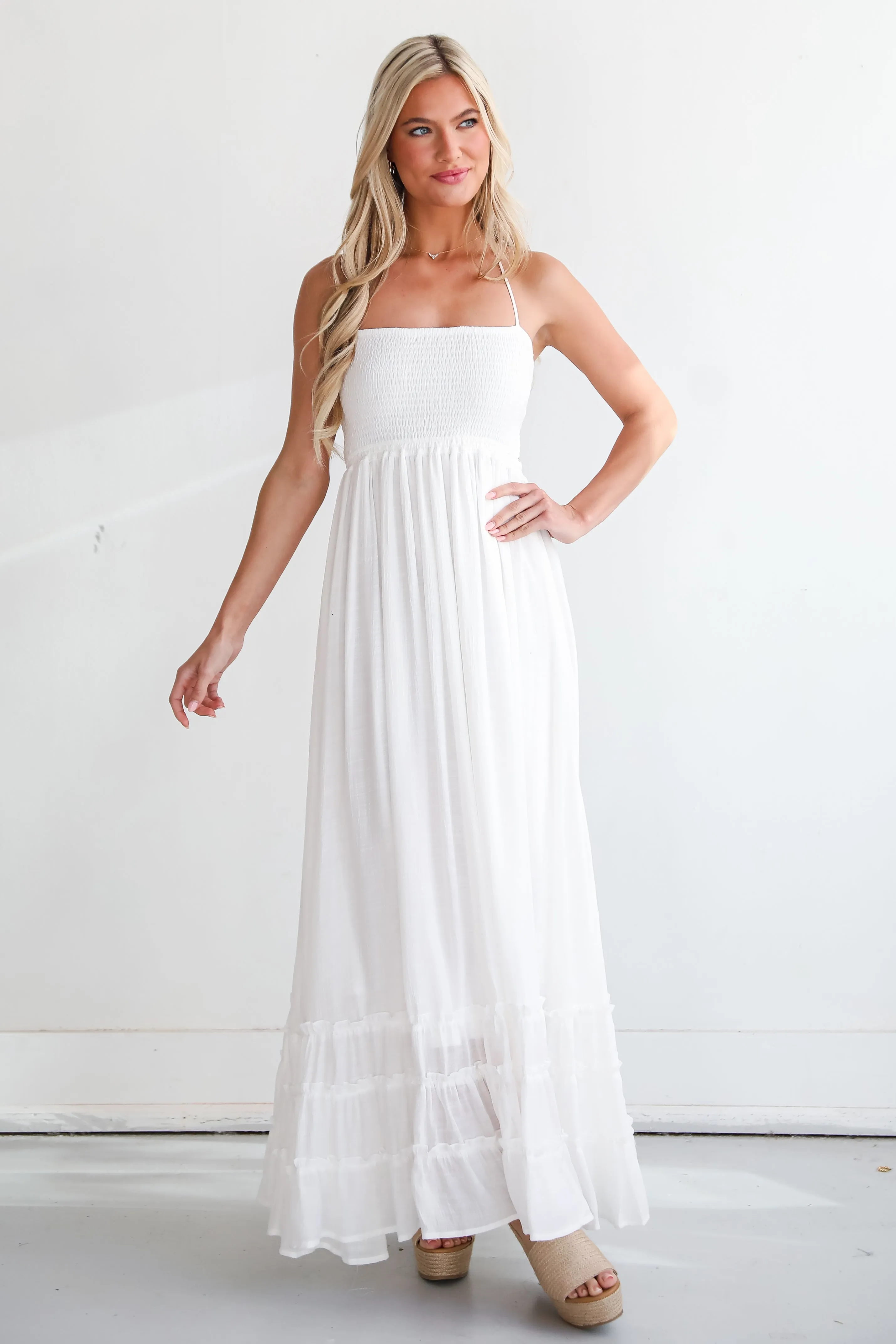 FINAL SALE - Sunset Beauty Smocked Halter Maxi Dress