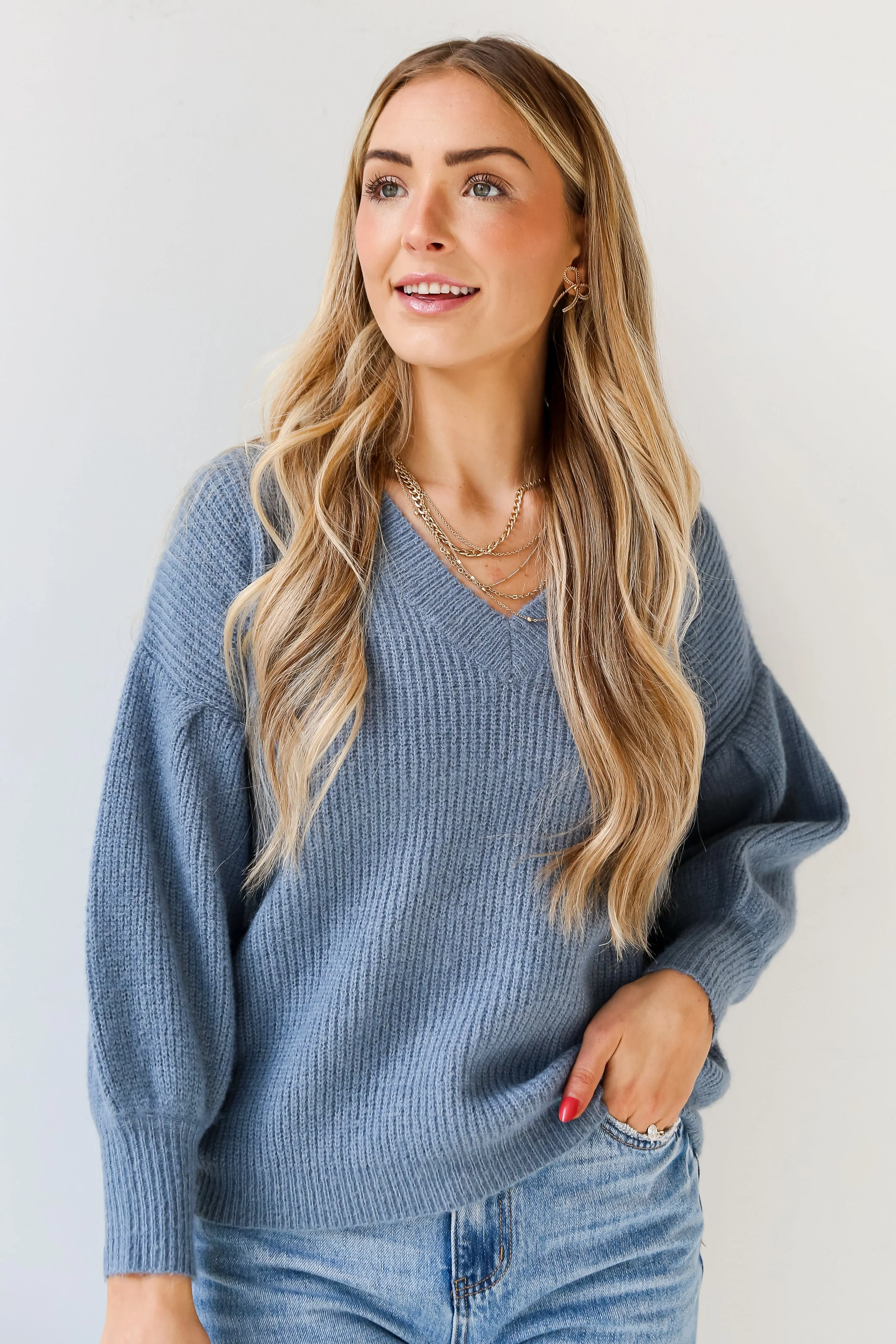 FINAL SALE - Warm Bliss Denim Sweater