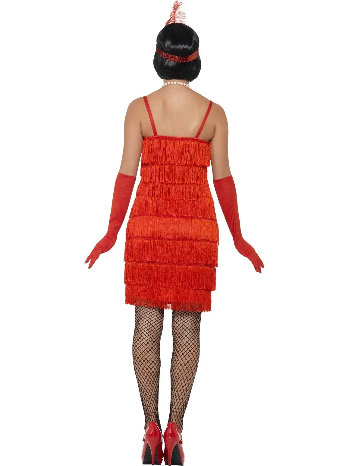 Flapper 1920's Shorter Red Fringed Adult Costume For Sale