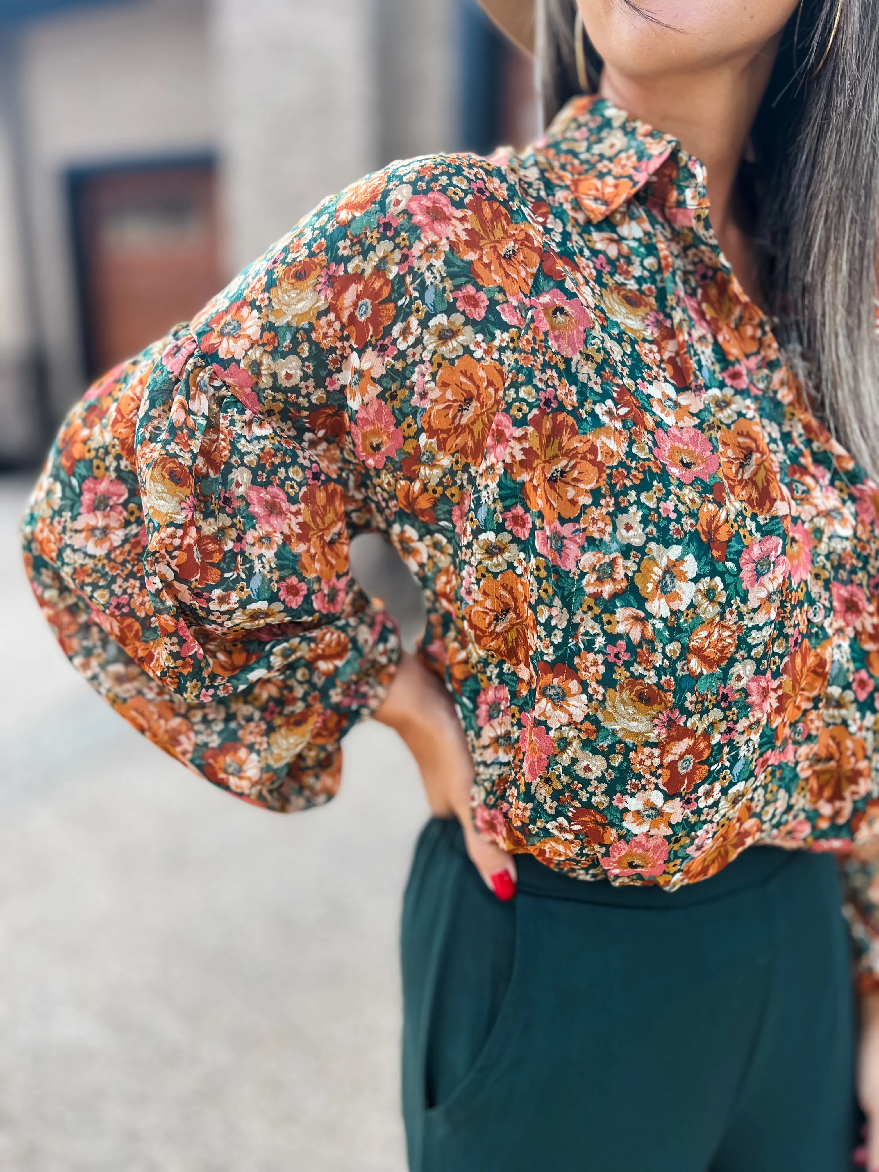 Floral Button Up Bodysuit