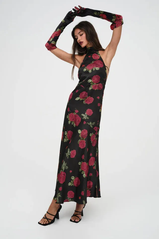 For Love & Lemons Astoria Maxi Dress - Black Multi