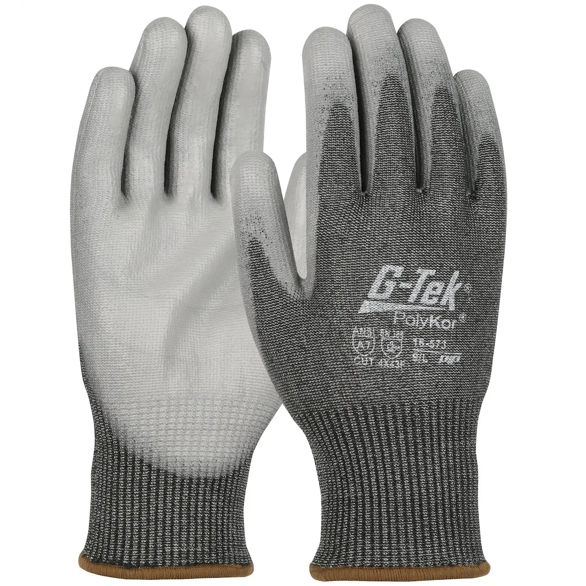 G-Tek PolyKor 16-573 Touchscreen Compatible Seamless Knit Polyurethane Coated Flat Grip Safety Glove(One Dozen)