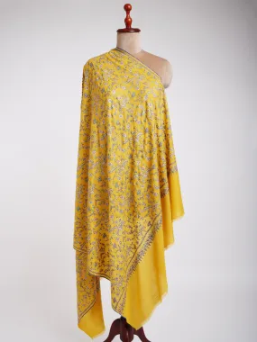 Gold Hand Embroidered Beautiful Pashmina Shawl