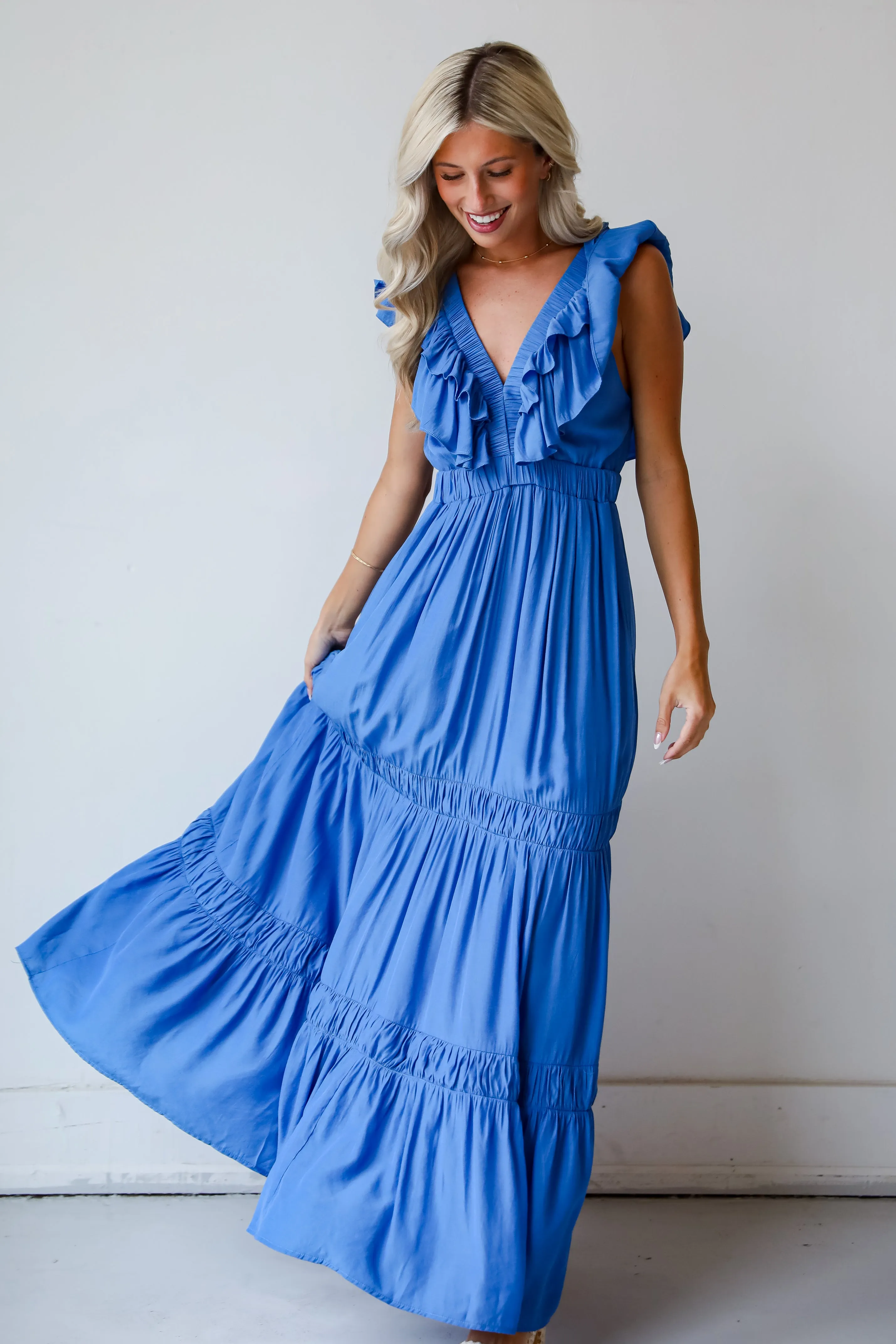 Gorgeous Occasion Blue Maxi Dress