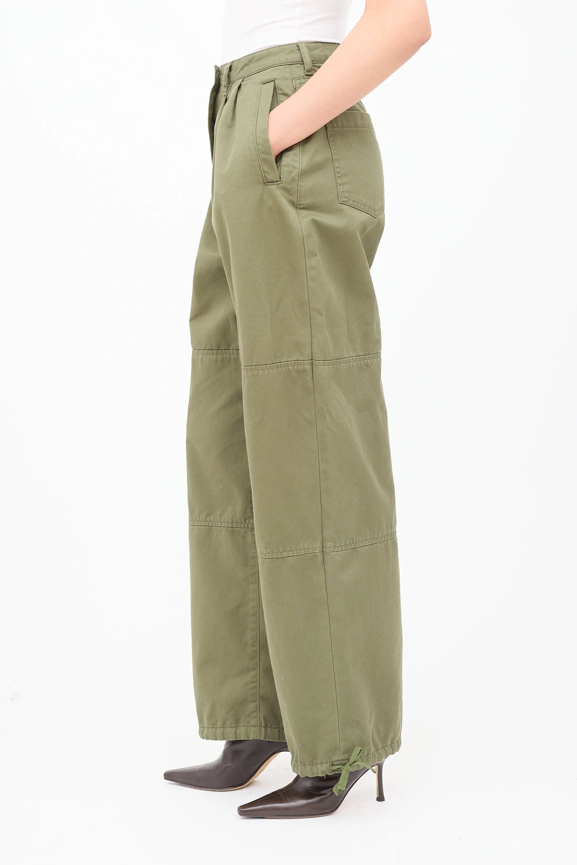 Green Cargo Drawstring Pant