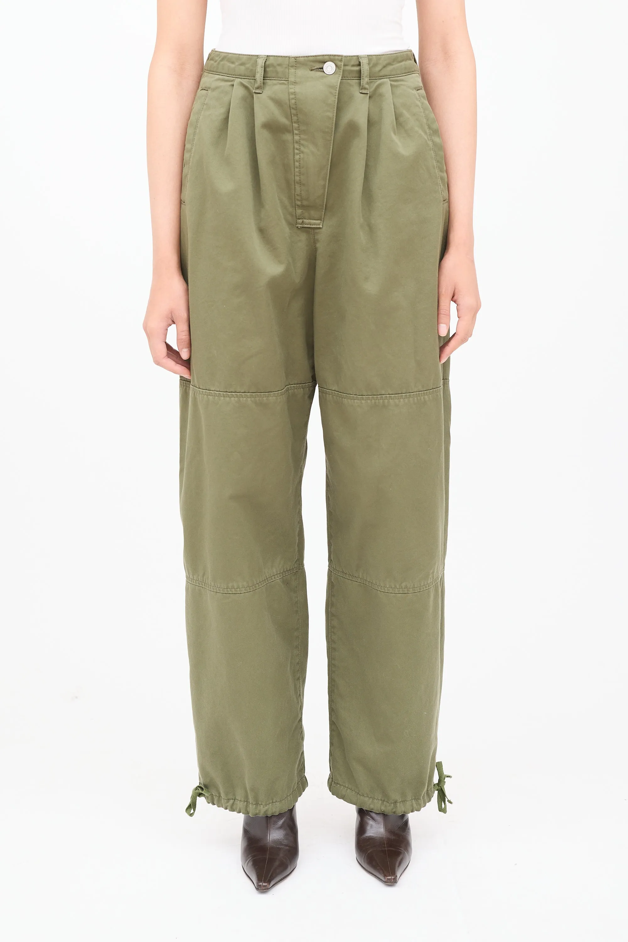 Green Cargo Drawstring Pant