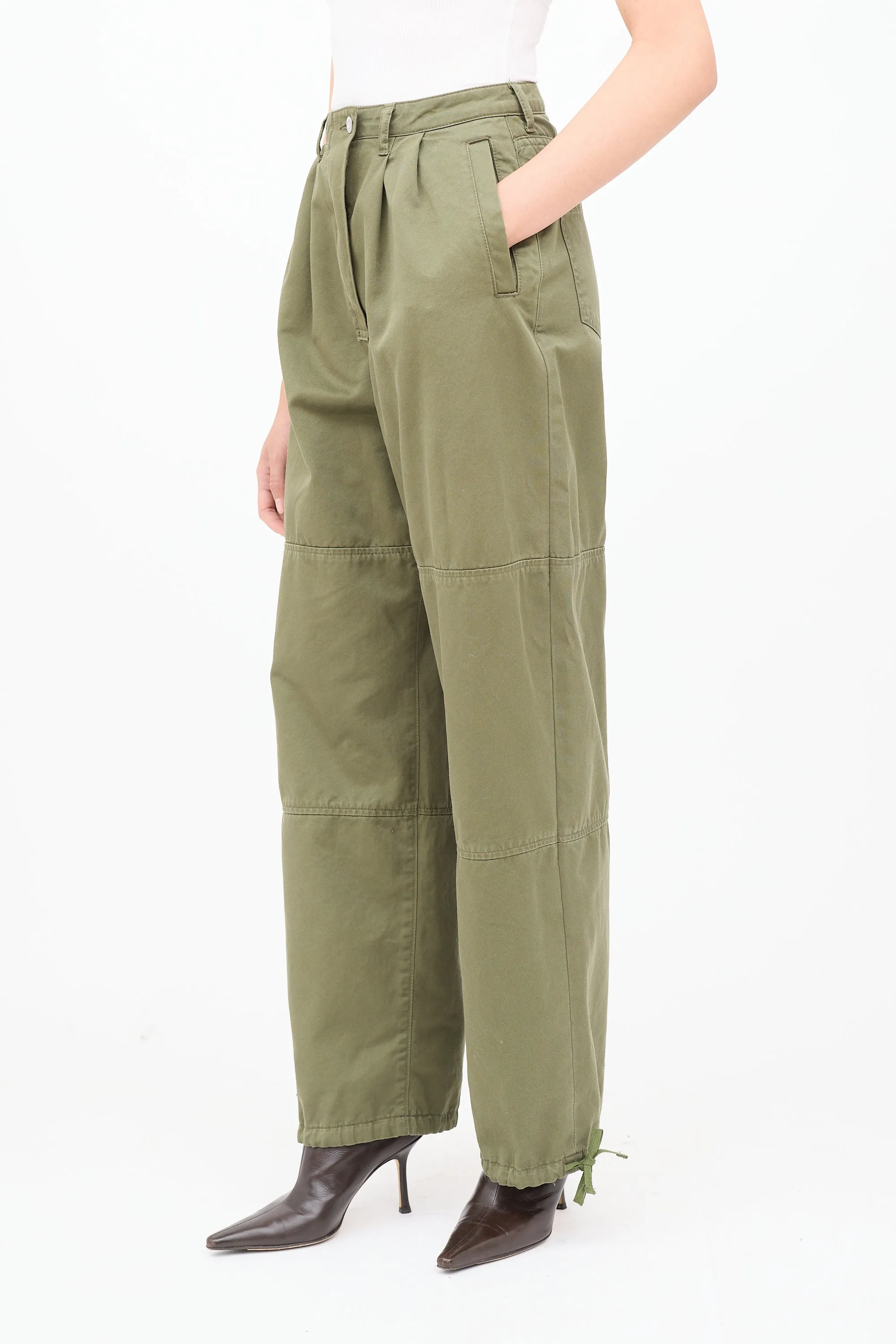 Green Cargo Drawstring Pant