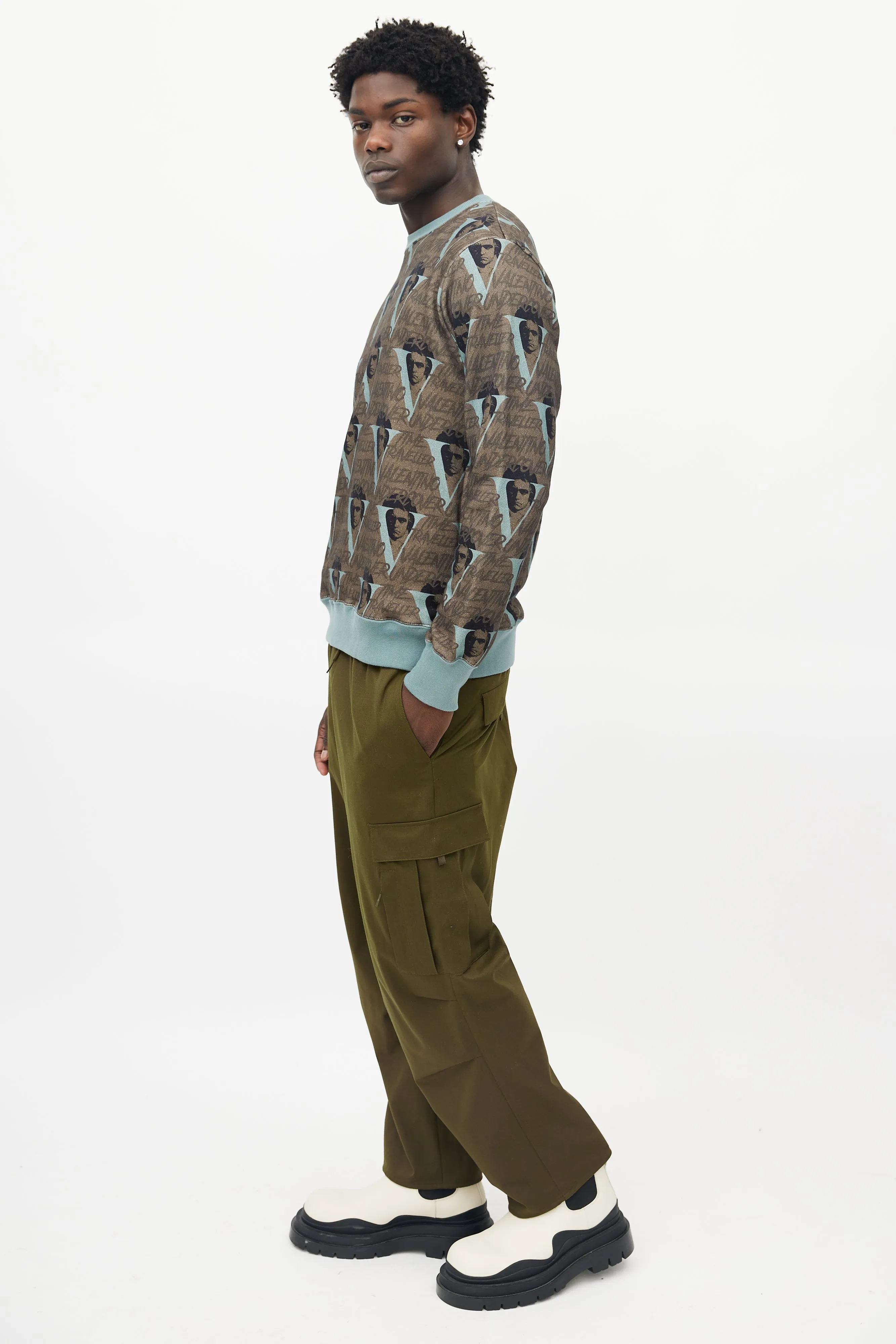 Green Wool Cargo Pant