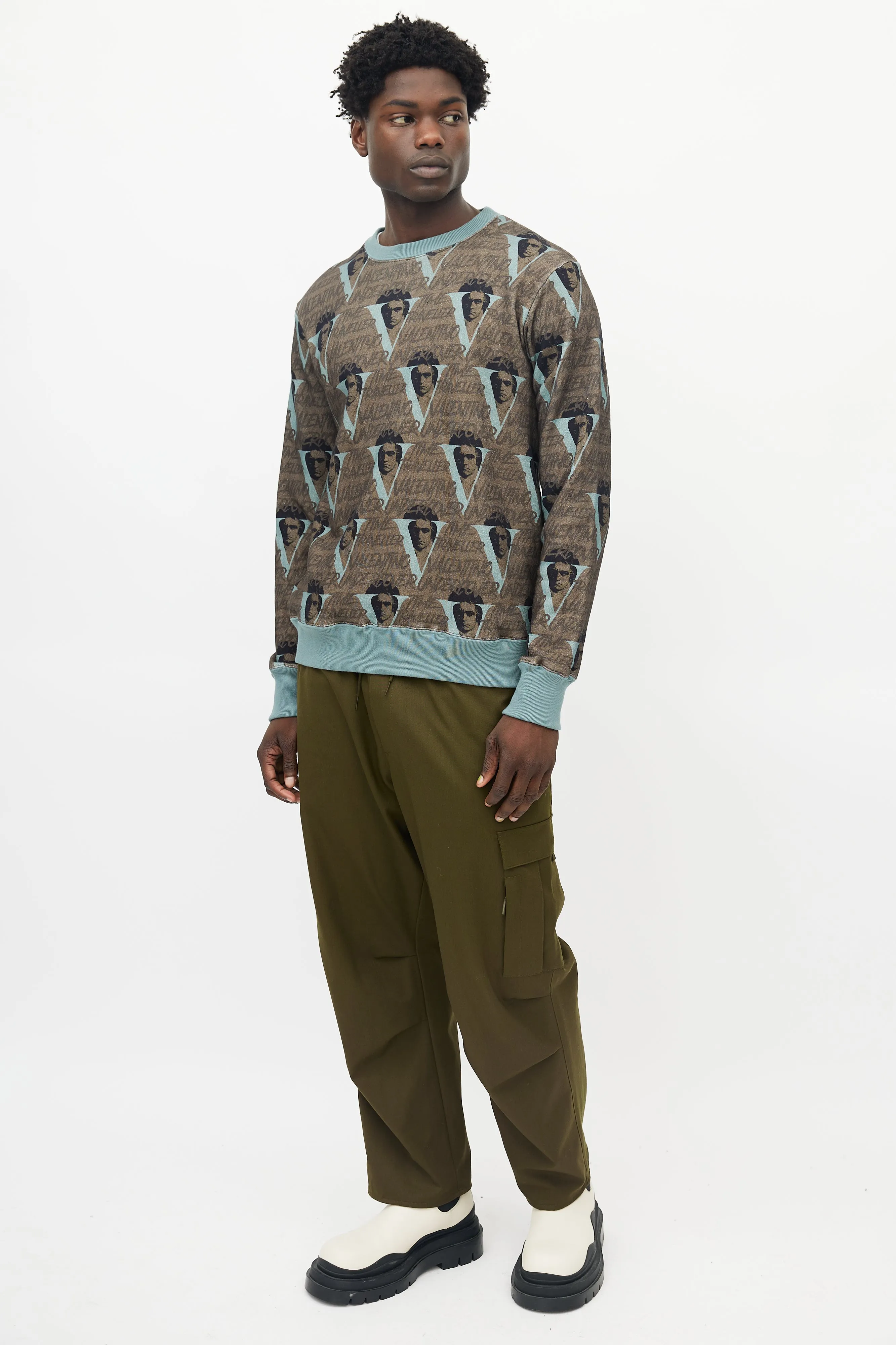 Green Wool Cargo Pant