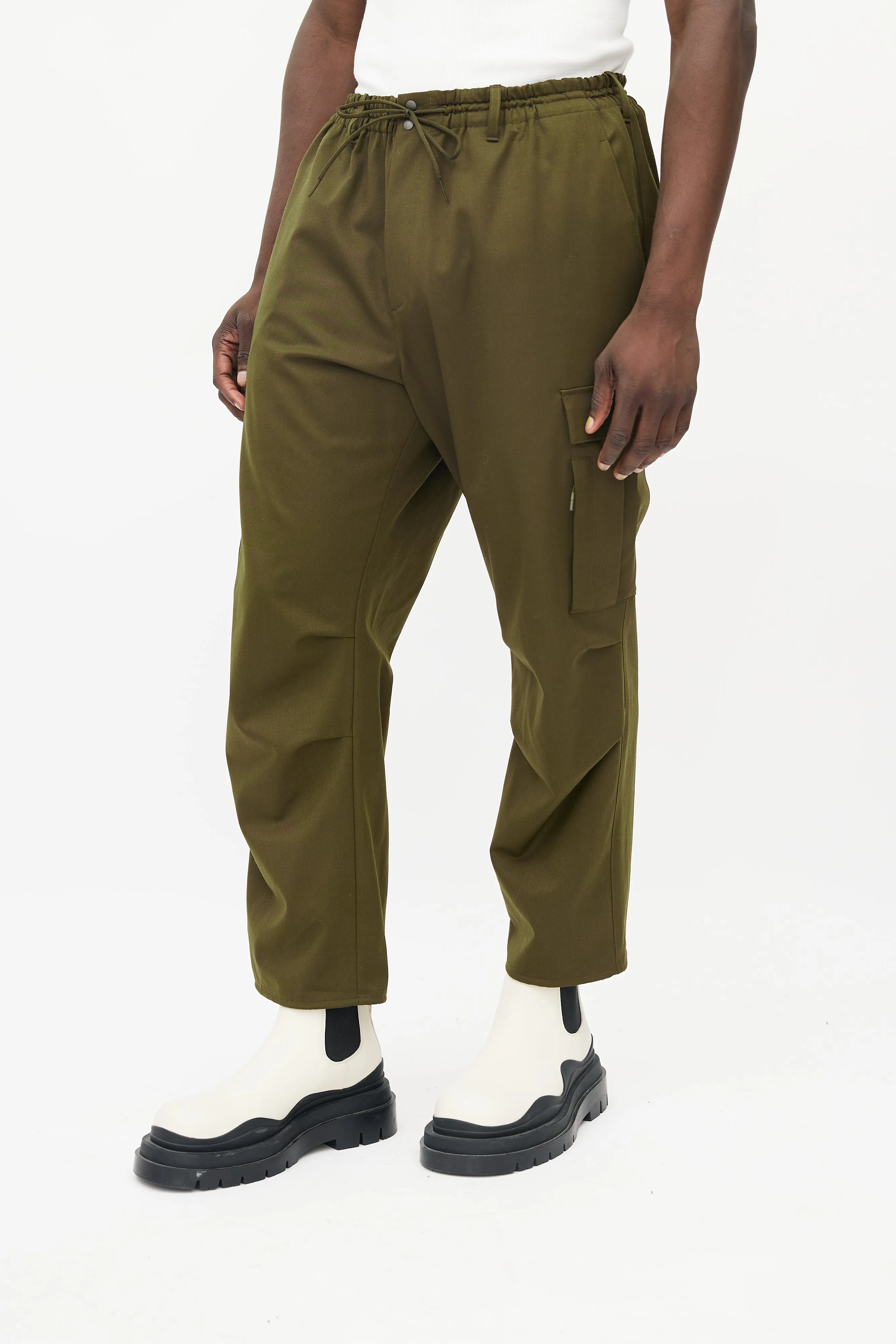 Green Wool Cargo Pant