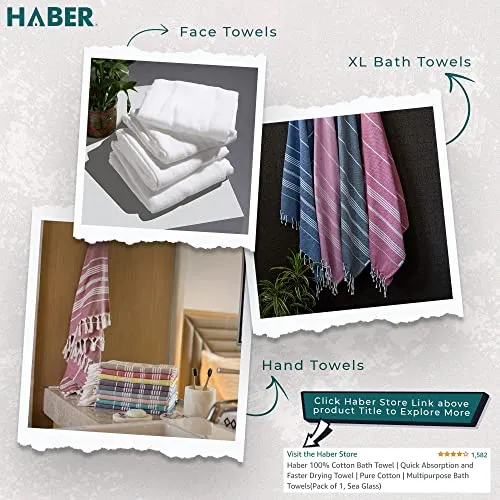 HABER Premium Light Weight 100% Cotton Bath Towel with Unique Micro Waffle Texture for Active Feel, Quick Absorption and Faster Drying Towel (Pack of 1, Slate)