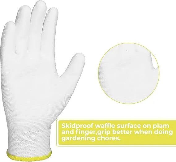 HANDLANDY PU Coated Safety Work Gloves, 6/12 Pairs Work Gloves 11171