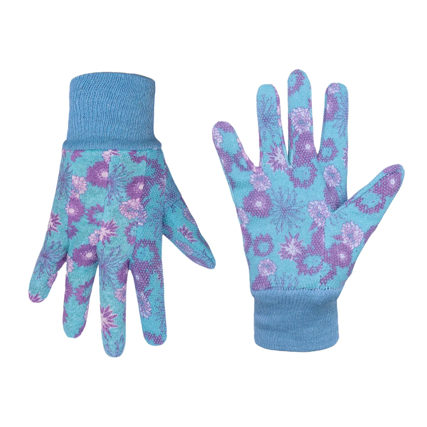 Handlandy Women Gardening Gloves Cotton Jersey PVC Floral Yard 5092（12/24 Pairs）