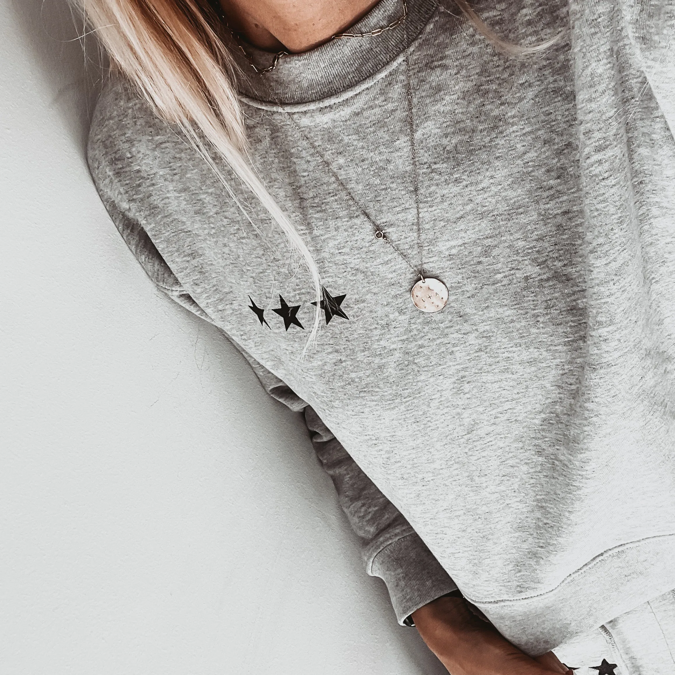 Heather grey Ibiza three stars sweatshirt *slightly cropped fit*