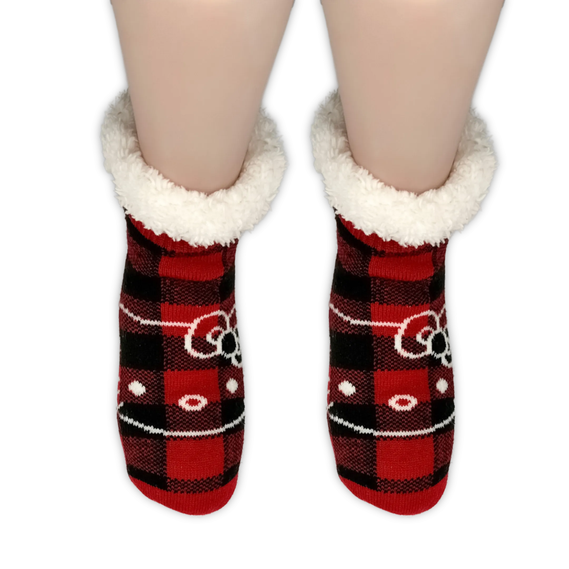 Hello Kitty Plaid Cozy Warmer Slipper Socks