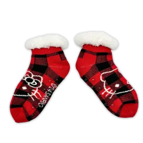 Hello Kitty Plaid Cozy Warmer Slipper Socks