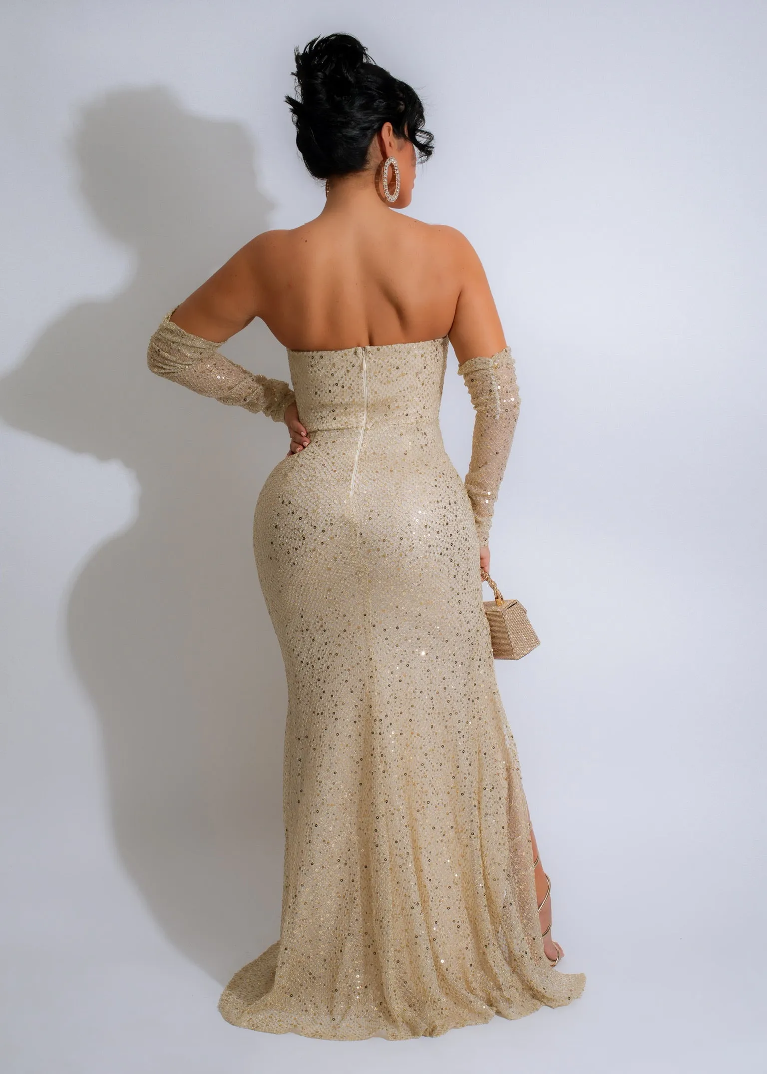 Her Element Sequin Maxi Dress Nude