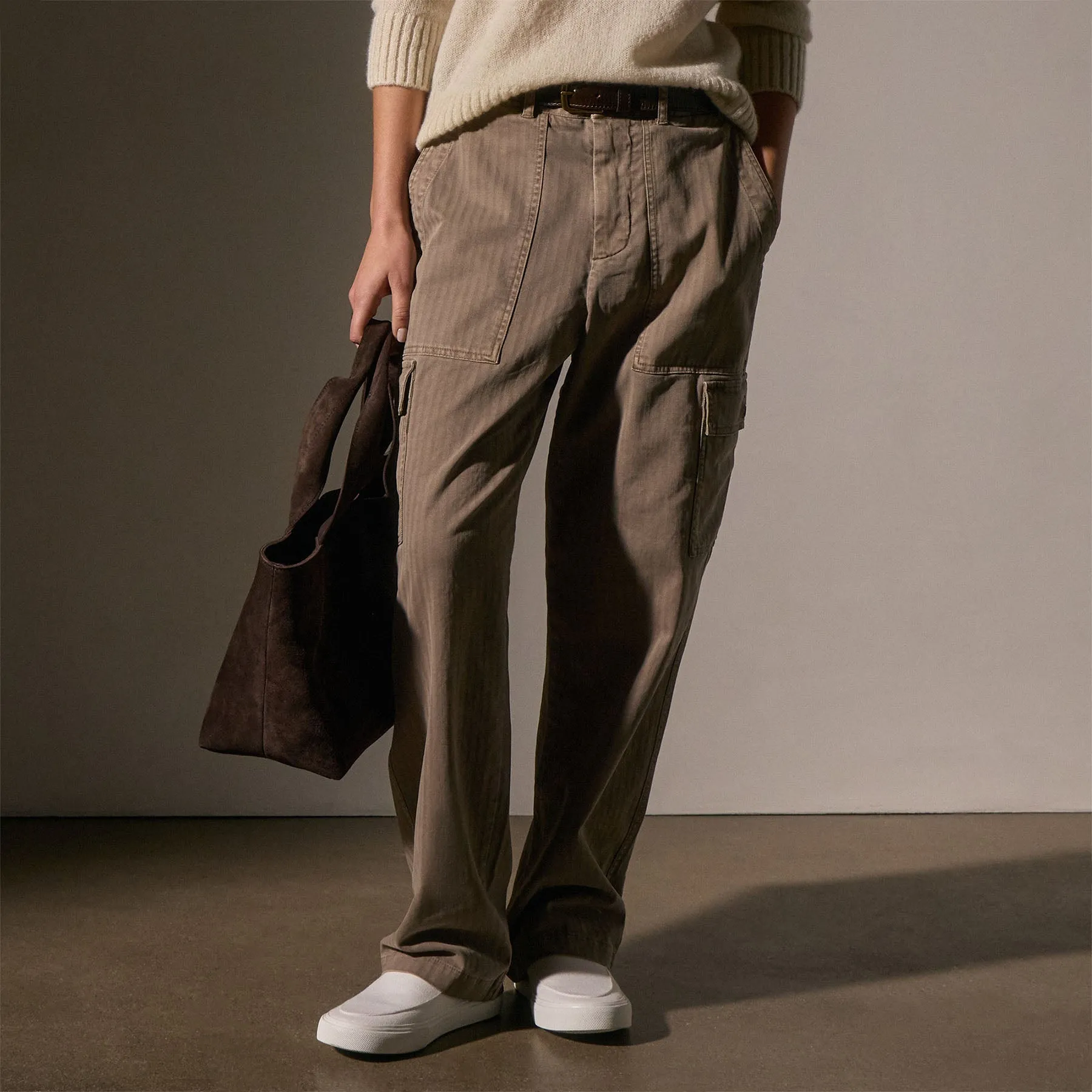 Herringbone Utility Pant - Coyote Pigment