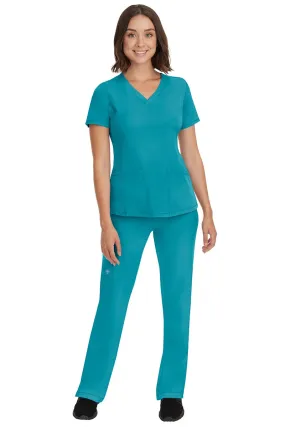 HH Works Women's Scrub Set Monica Top & Petite Rebecca Pant | Teal