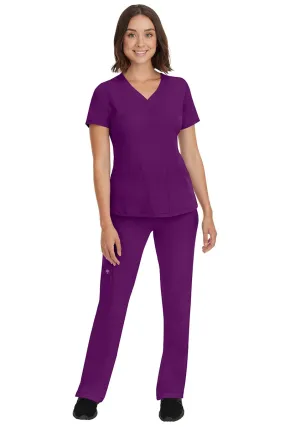 HH Works Women's Scrub Set Monica Top & Rebecca Pant | Eggplant