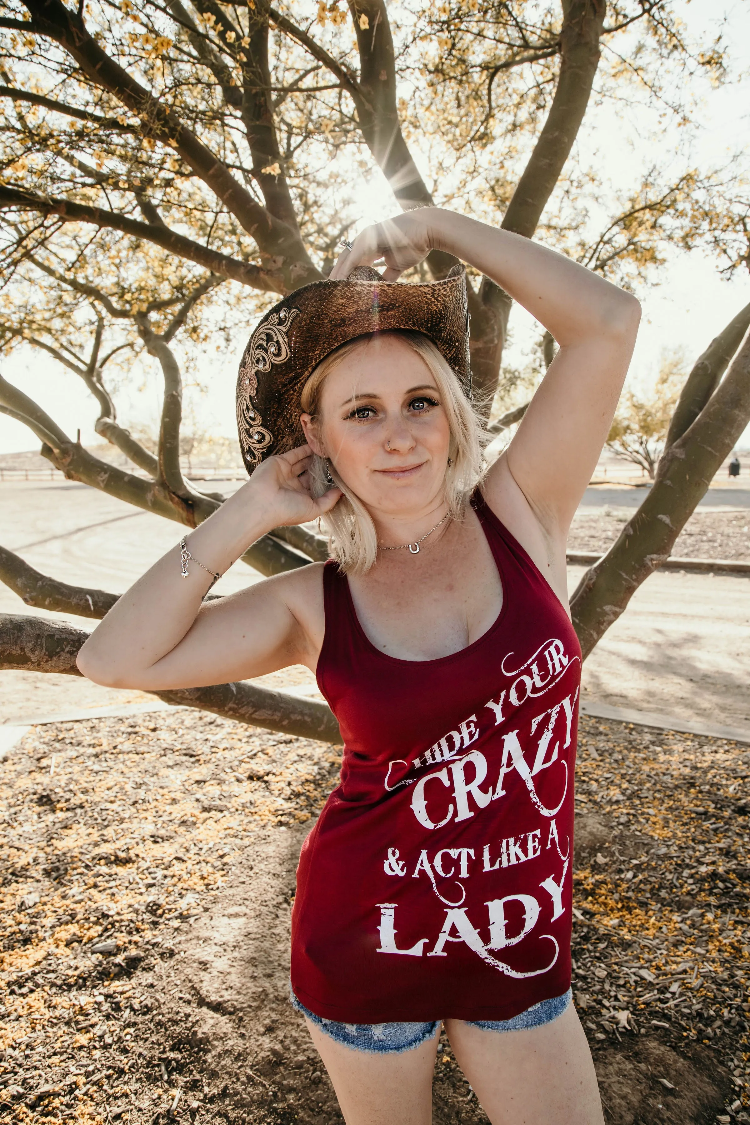 HIDE YOUR CRAZY & ACT LIKE A LADY TANK TOP