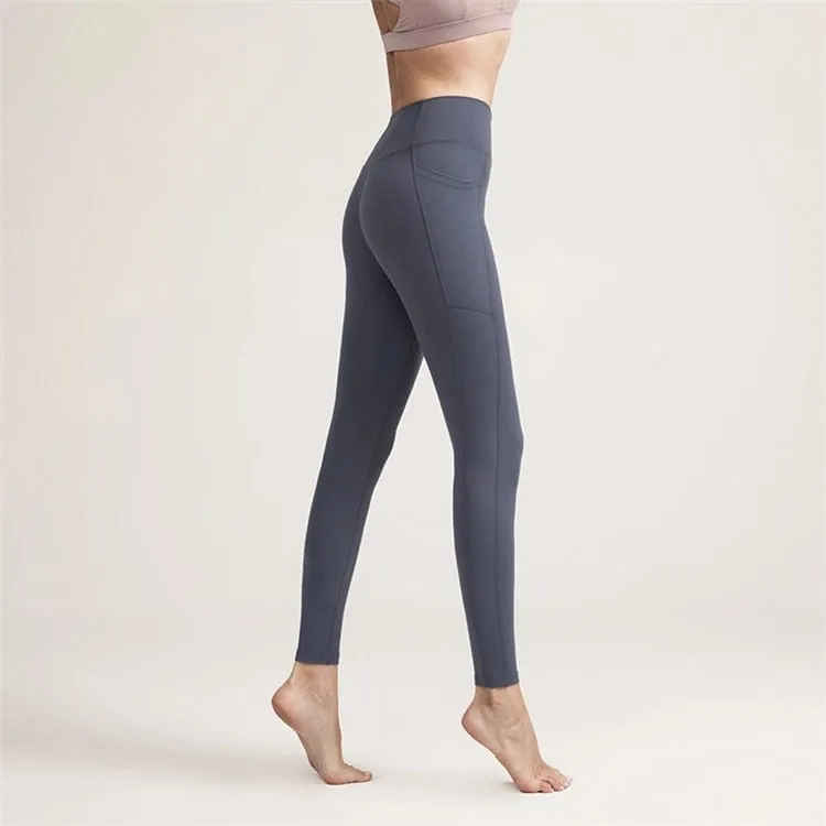 High Waist Side With Pockets Sport Buttery Soft Fitness Women Legging Support Horse Riding Tights Running Yoga Pants