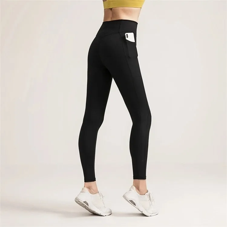 High Waist Side With Pockets Sport Buttery Soft Fitness Women Legging Support Horse Riding Tights Running Yoga Pants