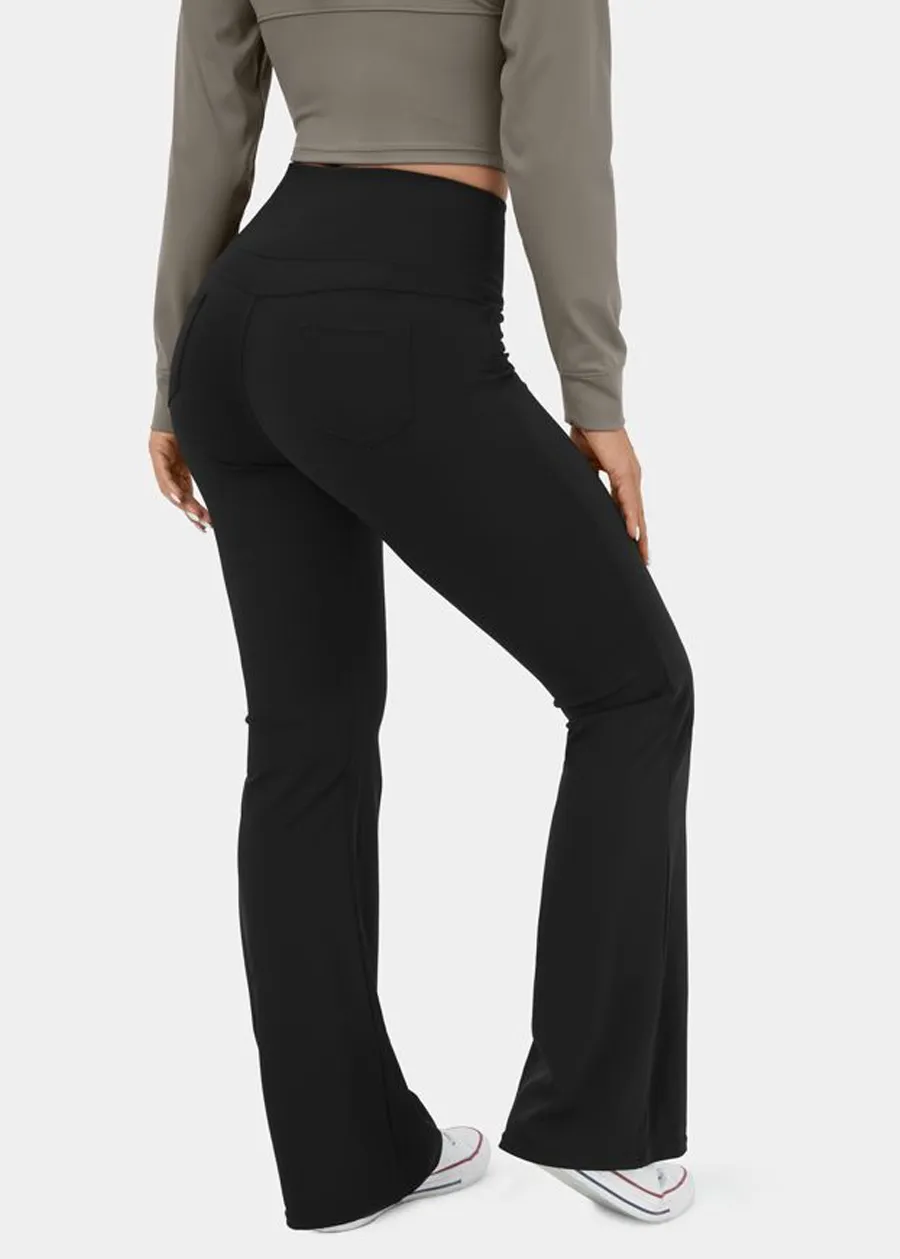 High Waisted Back Pocket Flare Yoga Leggings