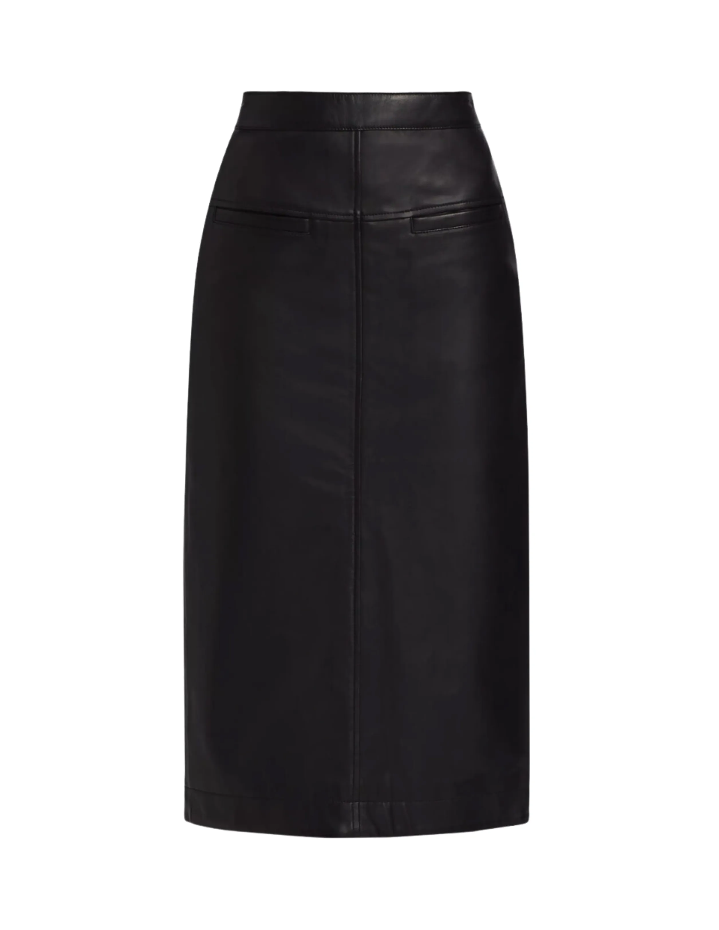 Inaya Leather Pencil Midi-Skirt