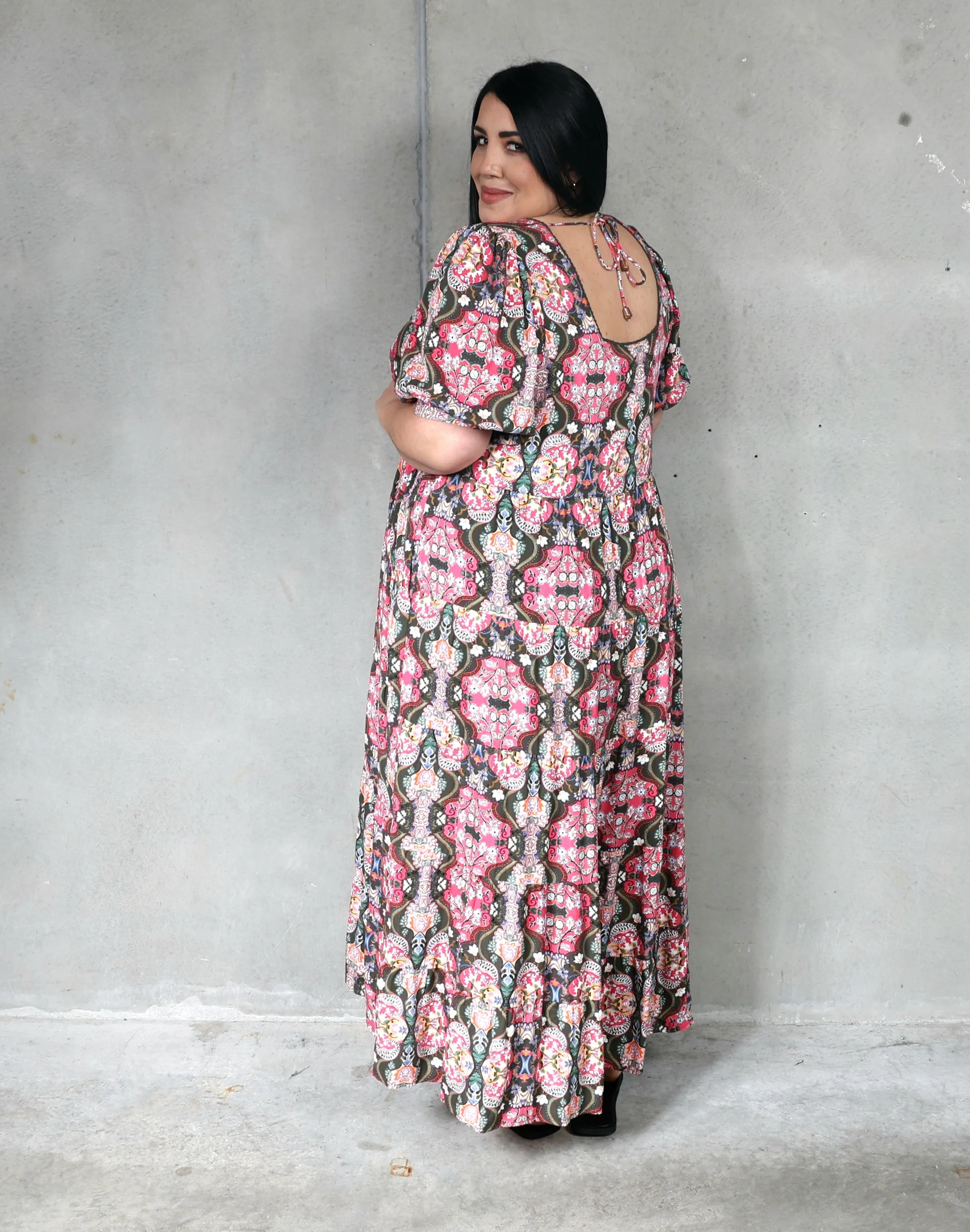 Isle of Mine - Amelie Maxi Dress - Olive Fleuron