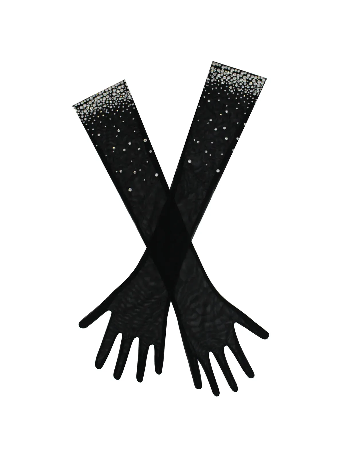 Ivanna Black Crystal Embellished Maxi Dress(Gloves Included)