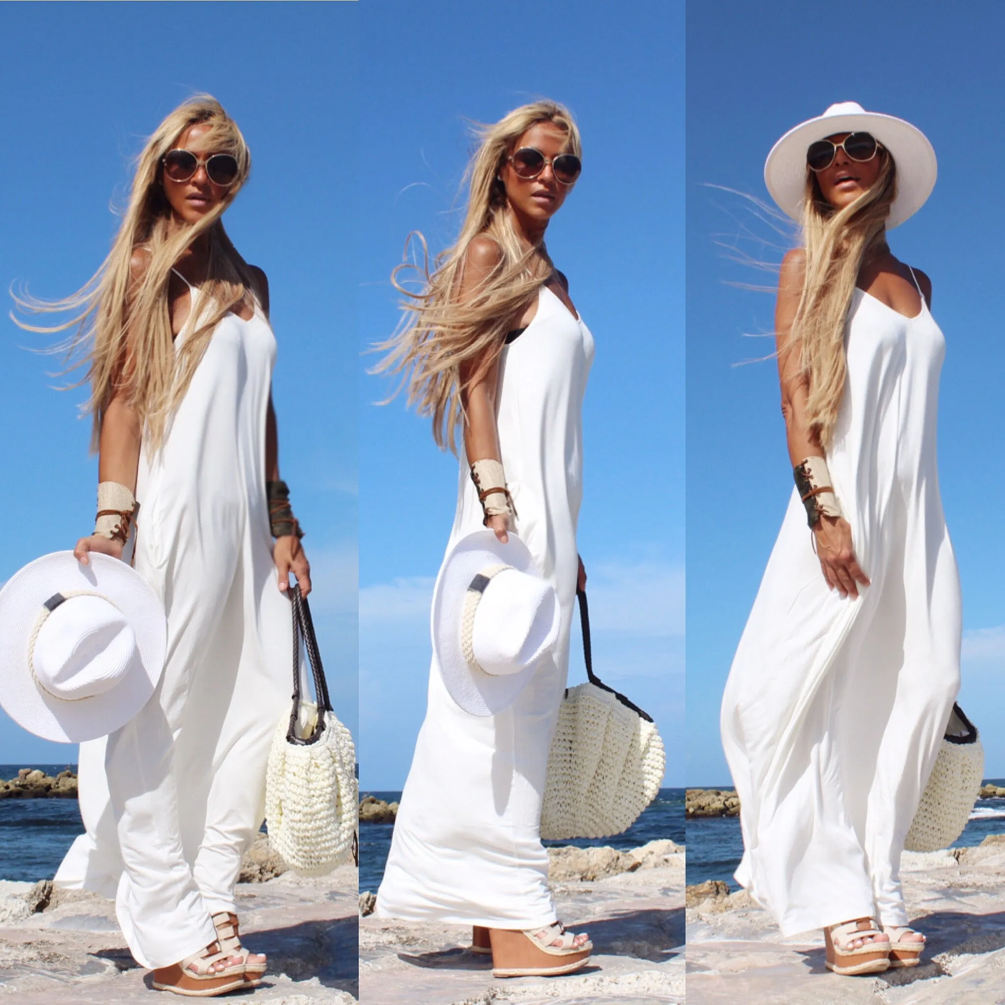 Ivory Maxi Dress - The Santorini