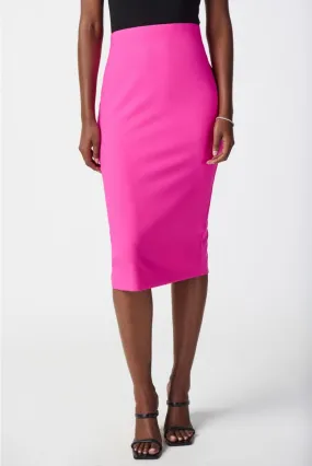 Joseph Ribkoff Ultra Pink Twill Pull On Midi Pencil Skirt 241230