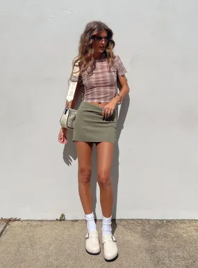 Karley Low Waist Mini Skirt Green