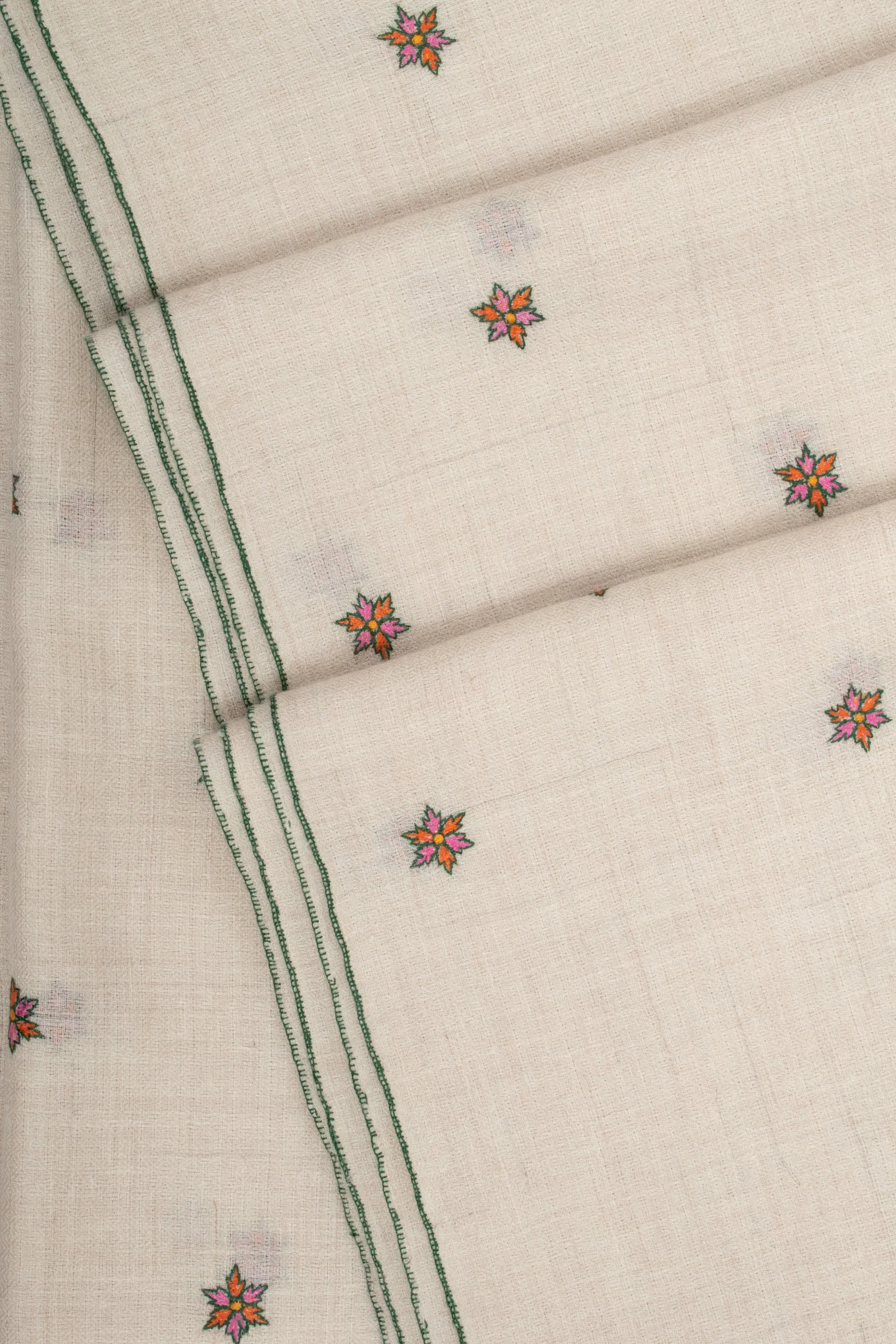 Kashmir Pashmina Star Collection, Hand Embroidered Shawl, Cashmere Wrap, Gifting Scarves, Natural Shades, Handwoven, 40x80" - SALISBURY