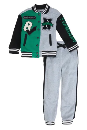 Little Girls Fearless Varsity Jacket and Joggers