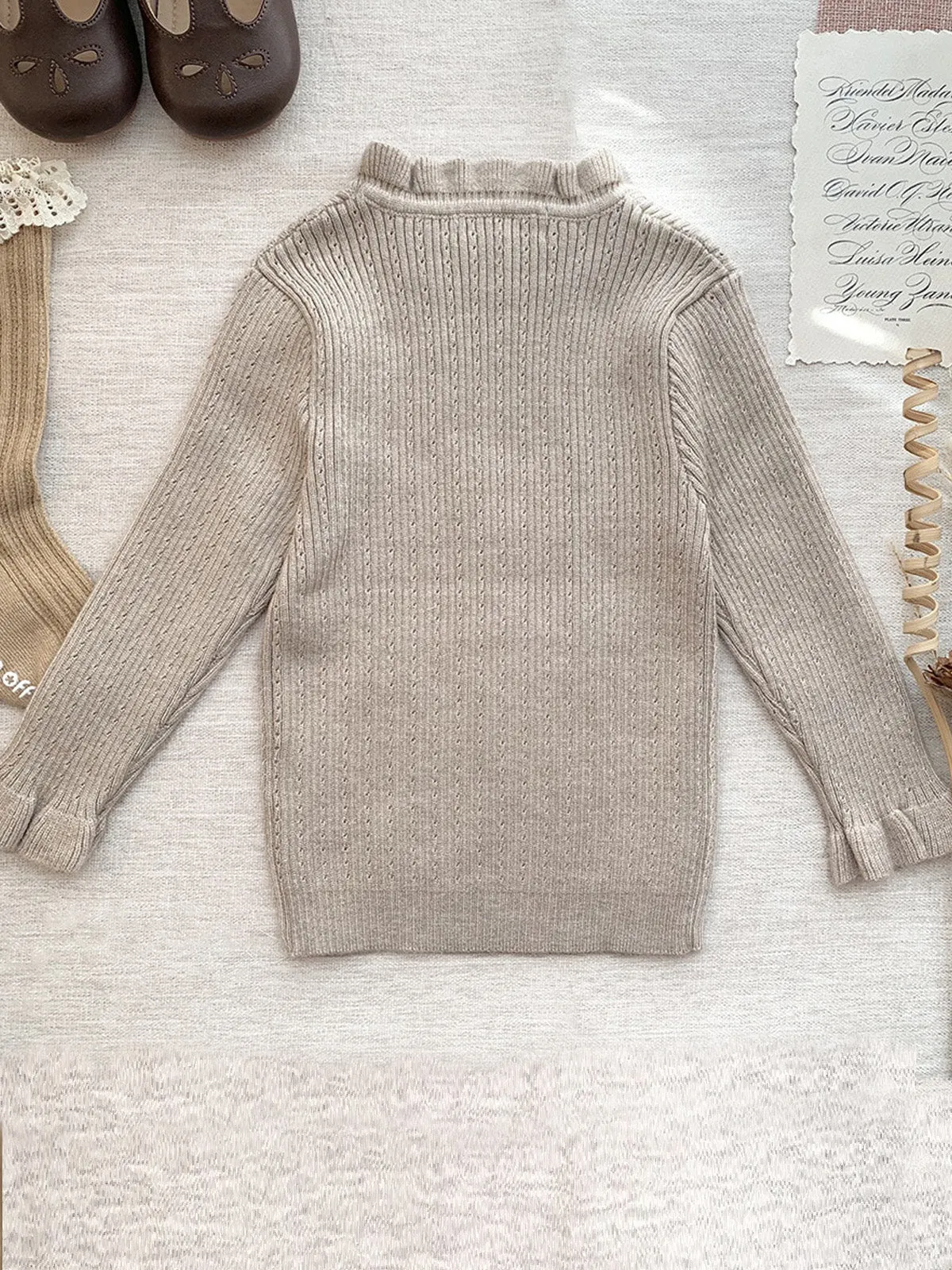 Looks So Sweet Ruffle Collar Knit Sweater