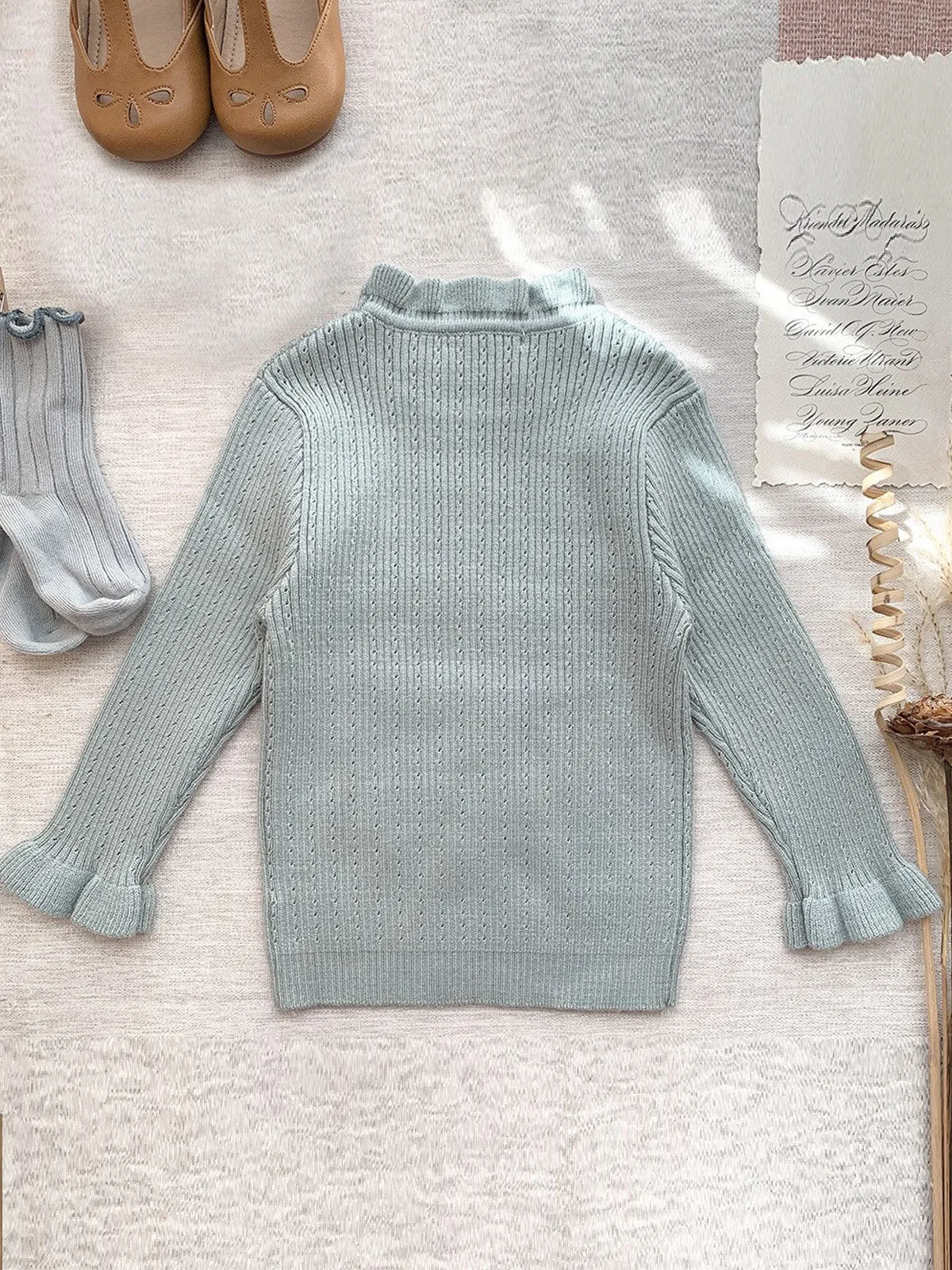 Looks So Sweet Ruffle Collar Knit Sweater