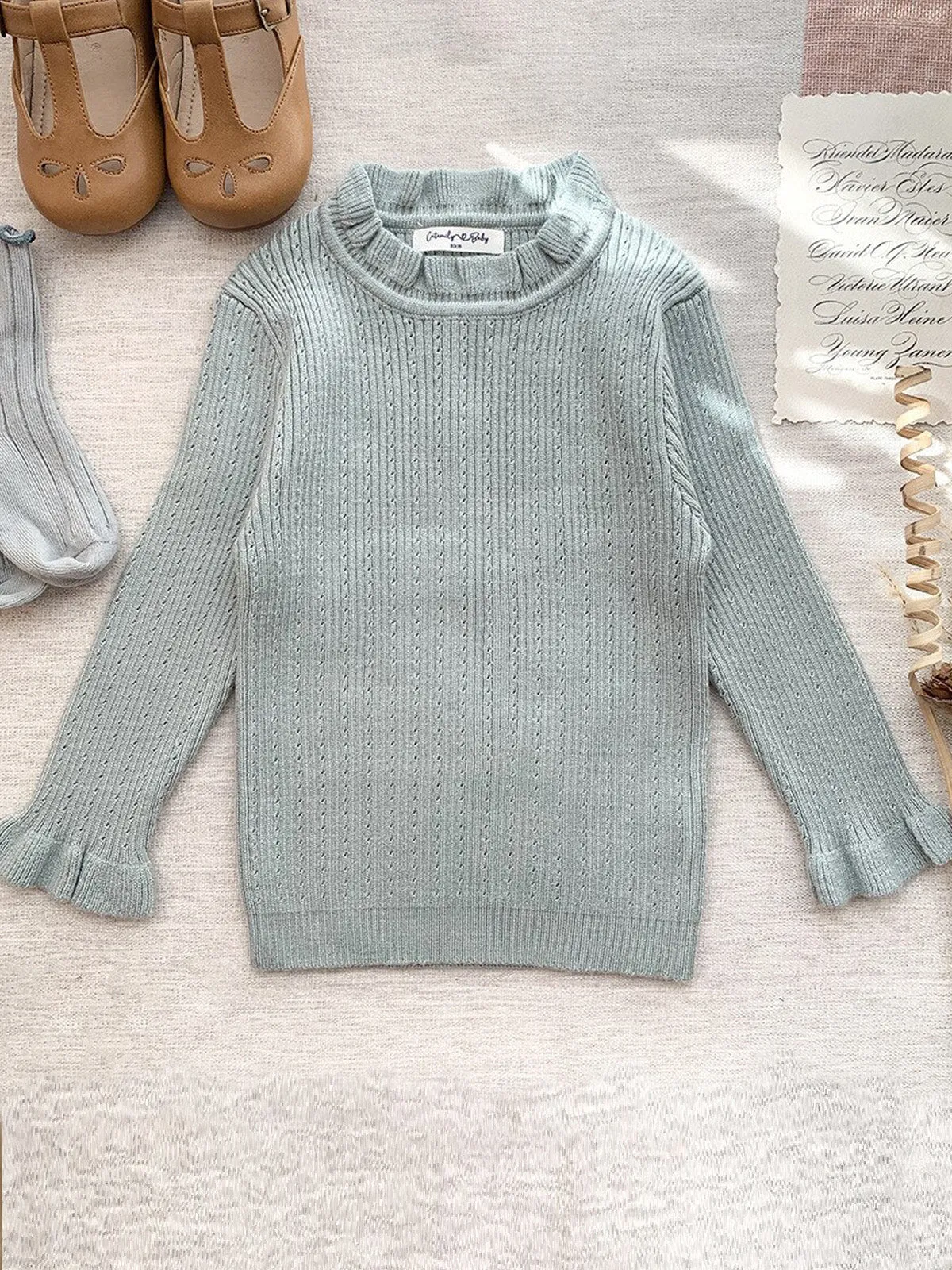 Looks So Sweet Ruffle Collar Knit Sweater