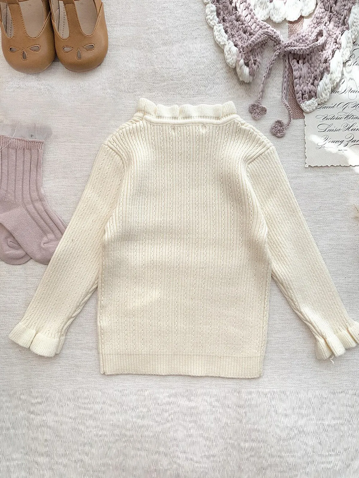 Looks So Sweet Ruffle Collar Knit Sweater