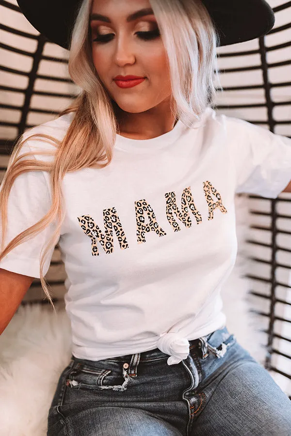 Mama Leopard Shift Tee In White